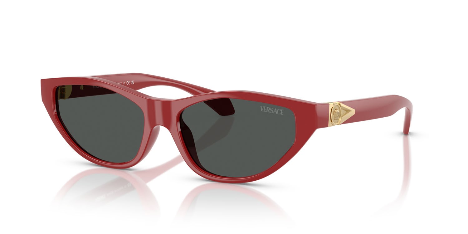 Occhiali da sole Versace VE 4491U (538887) colore rosso forma cat eye lenti grigio scuro