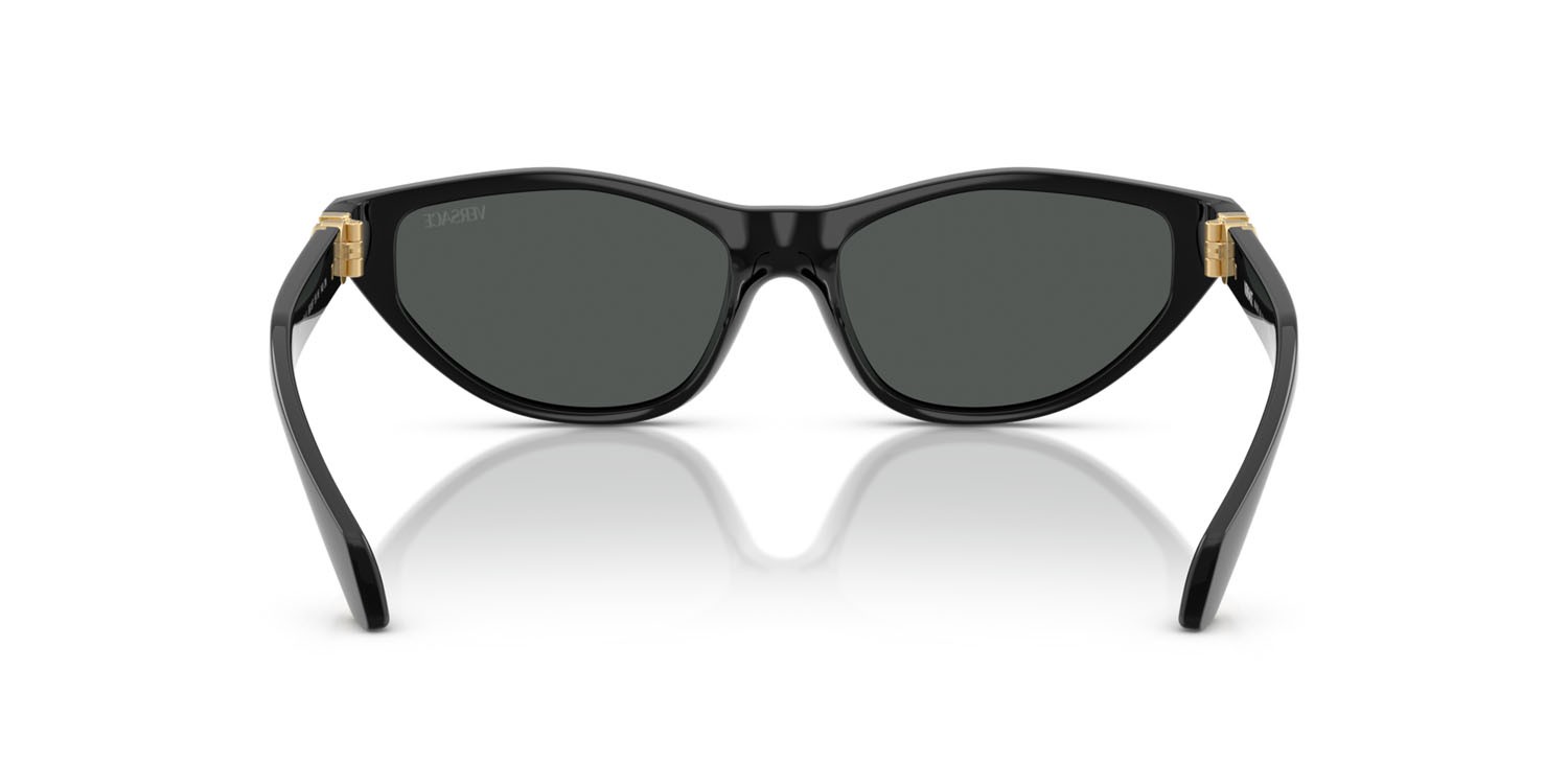 Occhiali da sole Versace VE 4491U (GB1/87) colore nero forma cat eye lenti grigio scuro