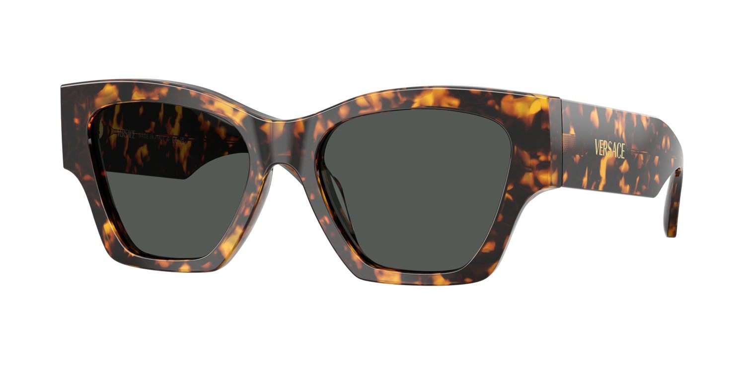 Occhiali da sole Versace VE 4492U (551487) colore havana tartarugato forma quadrato lenti grigio scuro