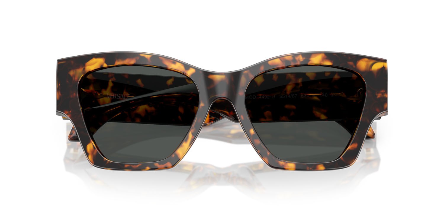 Occhiali da sole Versace VE 4492U (551487) colore havana tartarugato forma quadrato lenti grigio scuro