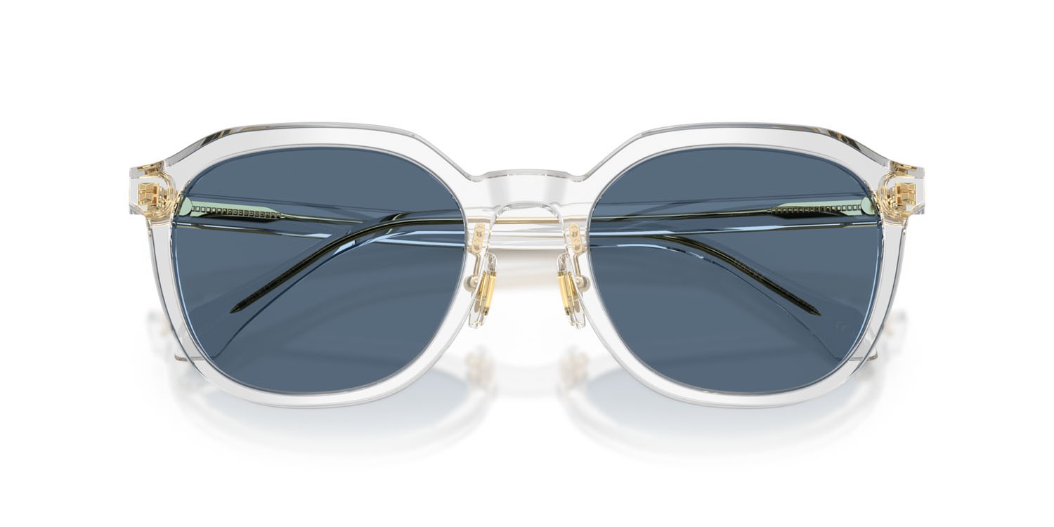 Occhiali da sole Versace VE 4493D (551971) colore grigio trasparente forma pantos lenti blu scuro