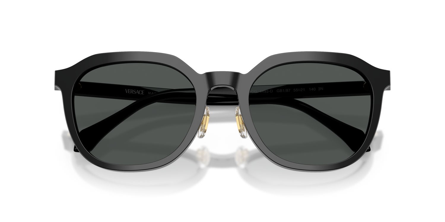 Occhiali da sole Versace VE 4493D (GB1/87) colore nero forma pantos lenti grigio scuro