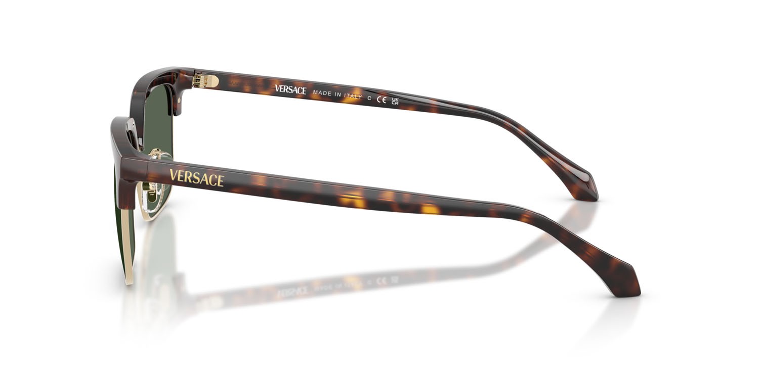 Occhiali da sole Versace VE 4494D (108/71) colore havana scuro forma quadrato lenti verde scuro