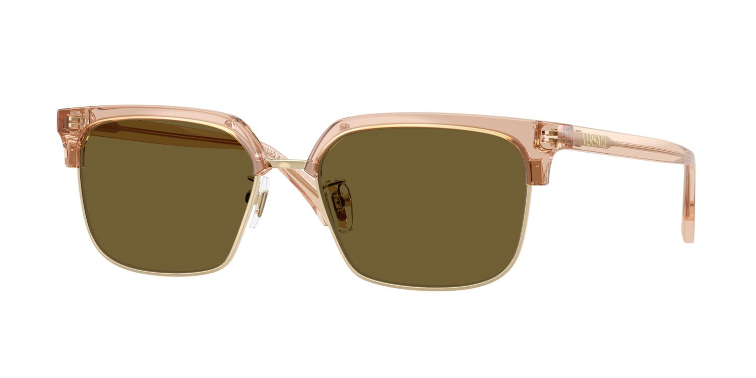 Occhiali da sole Versace VE 4494D (551883) colore marrone trasparente forma quadrato lenti marrone scuro