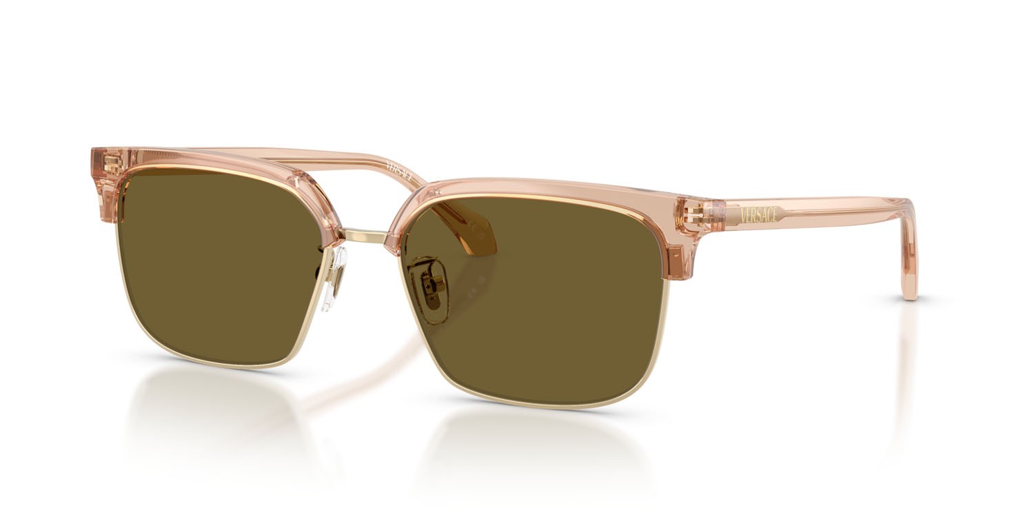 Occhiali da sole Versace VE 4494D (551883) colore marrone trasparente forma quadrato lenti marrone scuro
