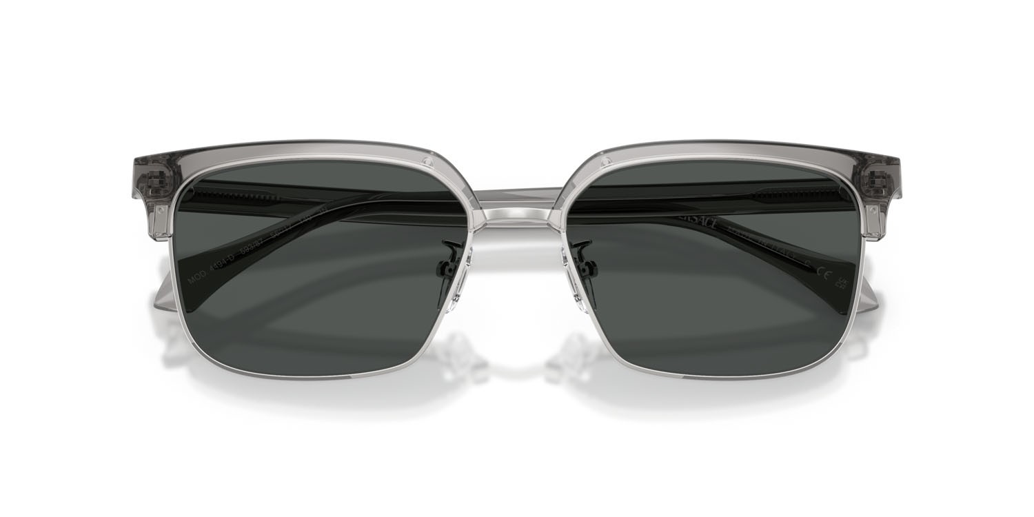 Occhiali da sole Versace VE 4494D (593/87) colore grigio trasparente forma quadrato lenti grigio scuro