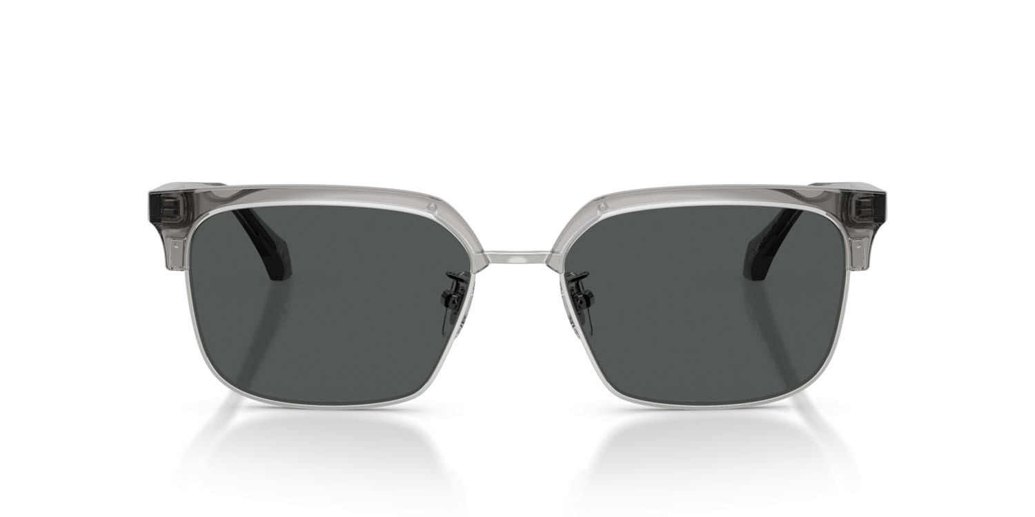 Occhiali da sole Versace VE 4494D (593/87) colore grigio trasparente forma quadrato lenti grigio scuro