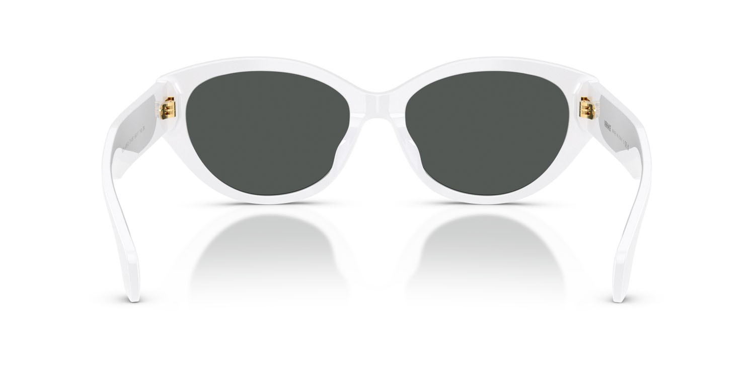 Occhiali da sole Versace VE 4495D (314/87) colore bianco forma ovale lenti grigio scuro