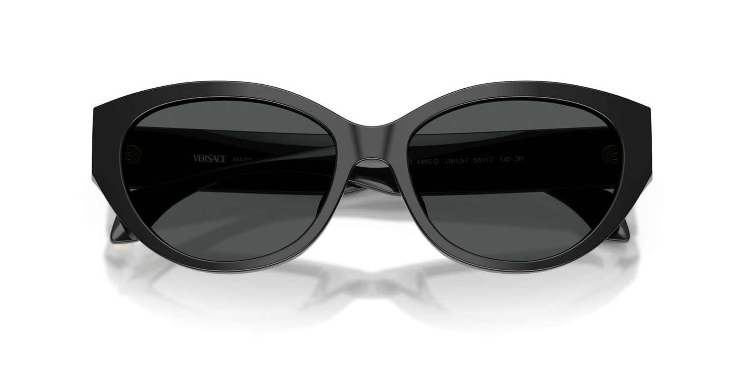 Occhiali da sole Versace VE 4495D (GB1/87) colore nero forma ovale lenti grigio scuro