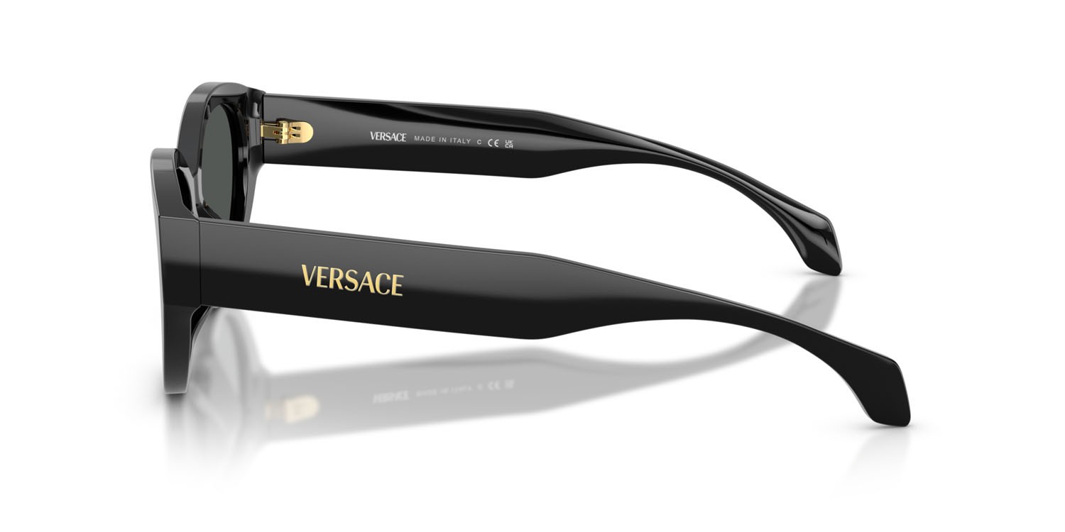Occhiali da sole Versace VE 4495D (GB1/87) colore nero forma ovale lenti grigio scuro