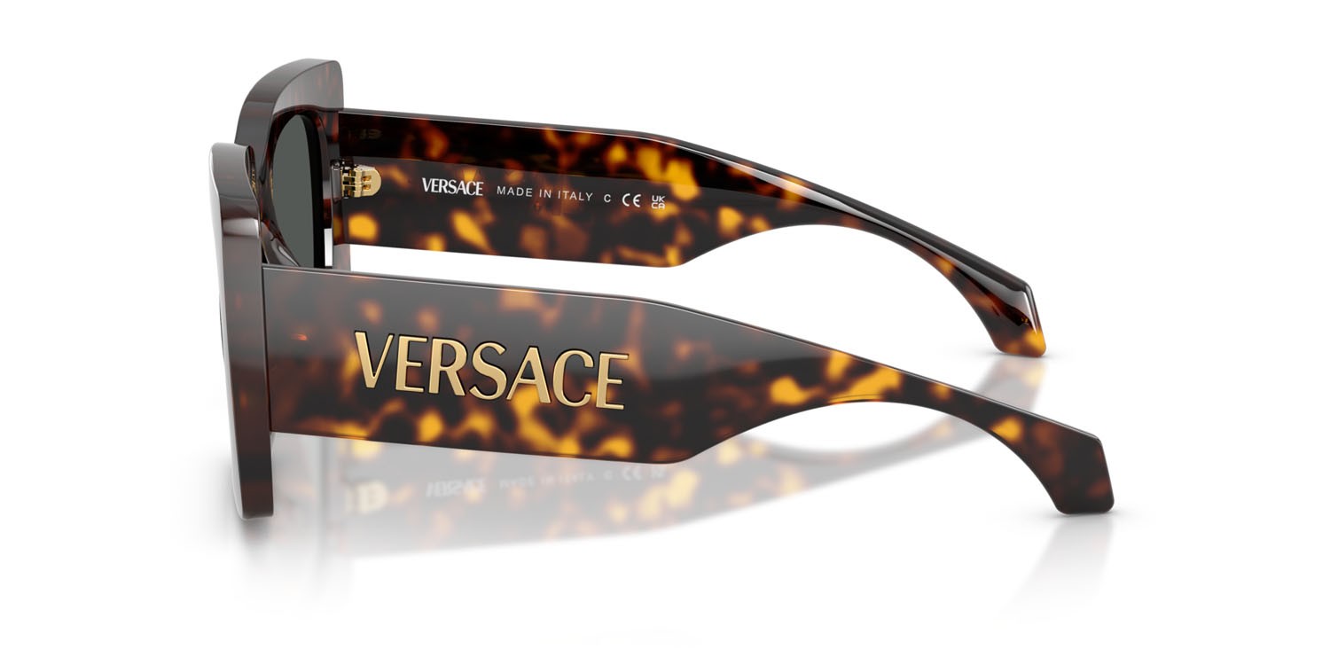 Occhiali da sole Versace VE 4496U (108/87) colore havana forma quadrato lenti grigio scuro