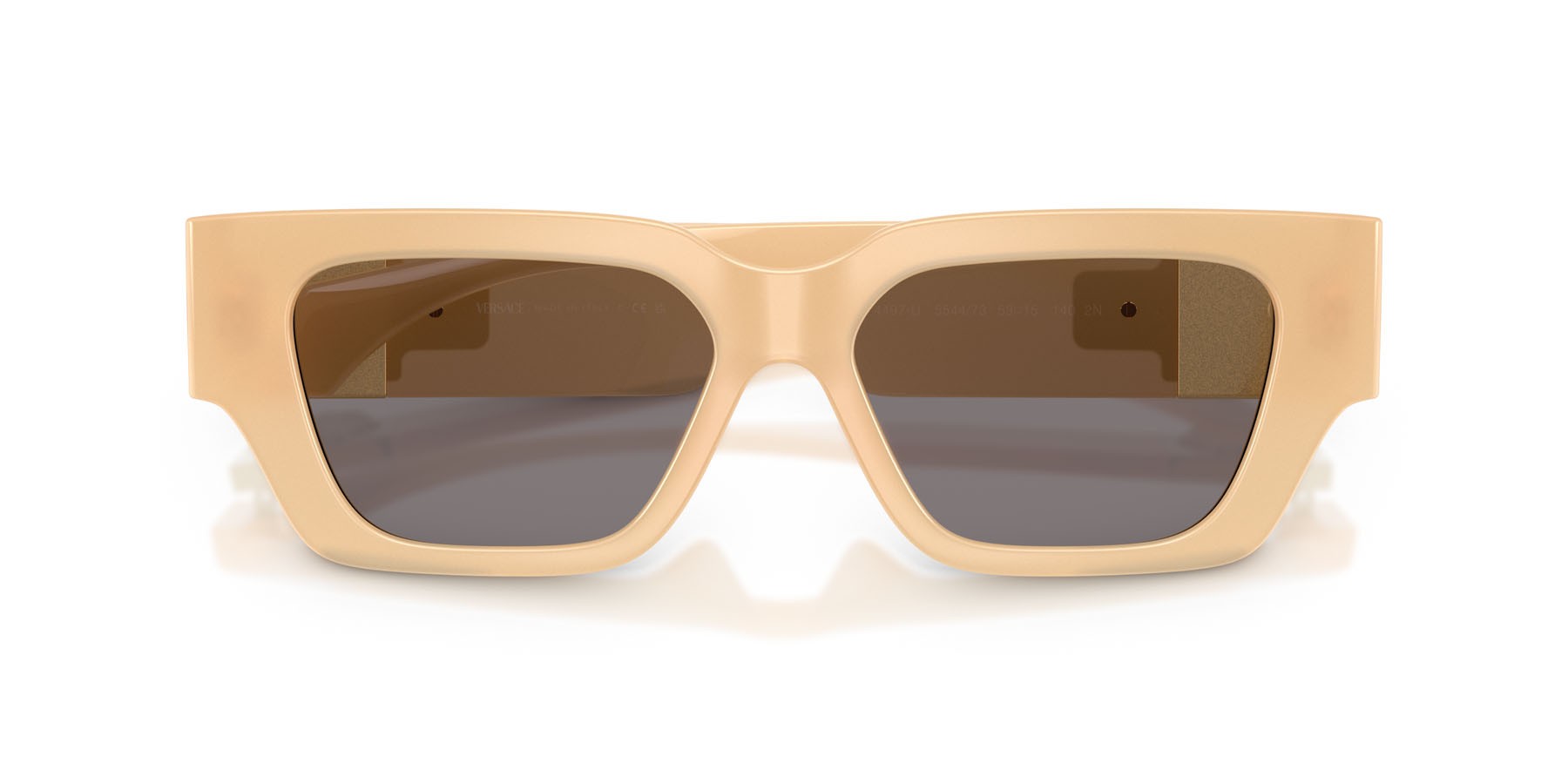 Occhiali da sole Versace VE 4497U (554473) colore marrone opale marzapane forma quadrato lenti marrone