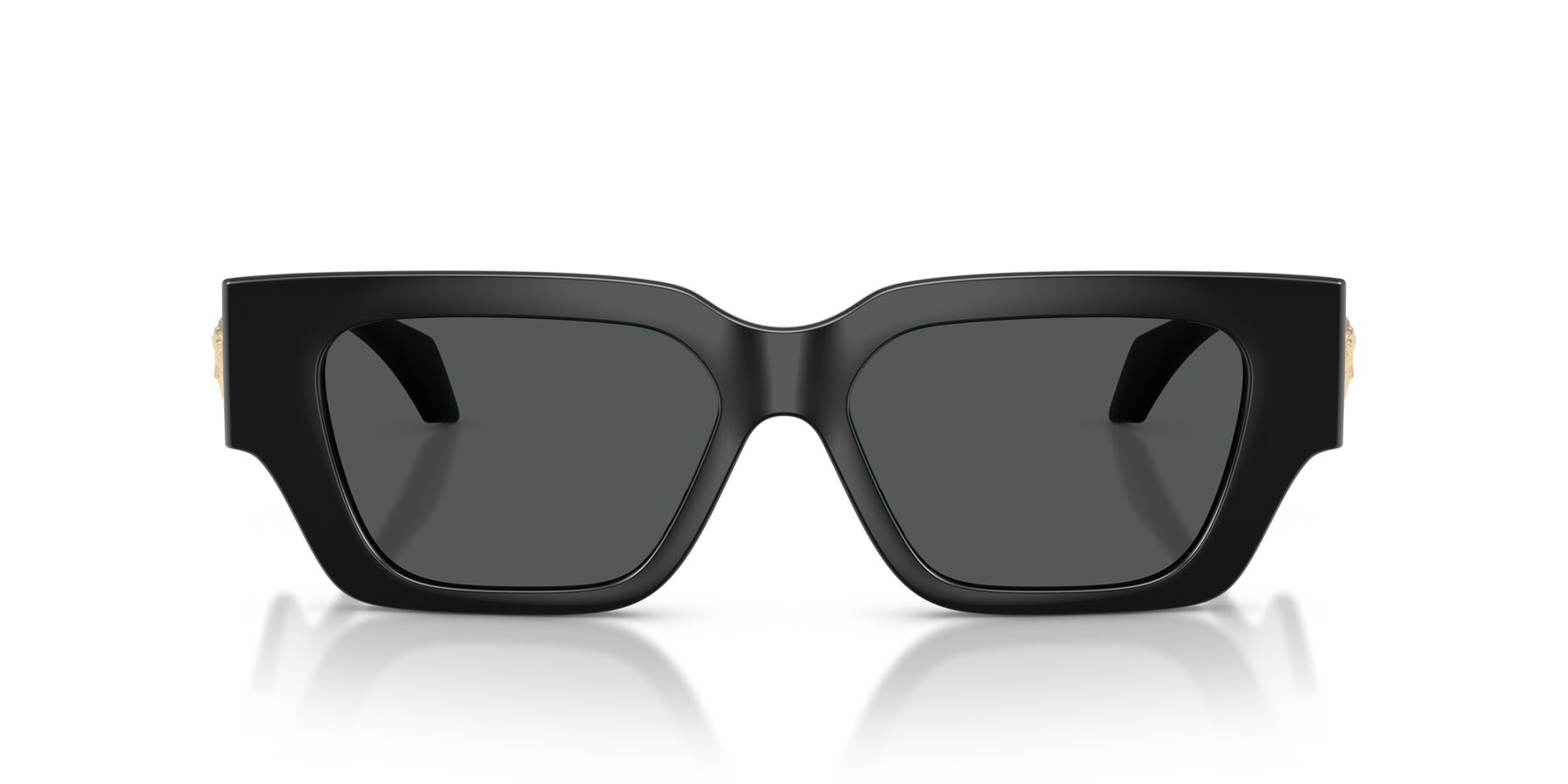 Occhiali da sole Versace VE 4497U (GB1/87) colore nero forma quadrato lenti grigio scuro