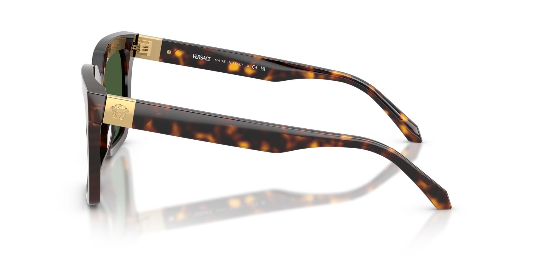 Occhiali da sole Versace VE 4498 (108/71) colore havana forma quadrato lenti verde scuro