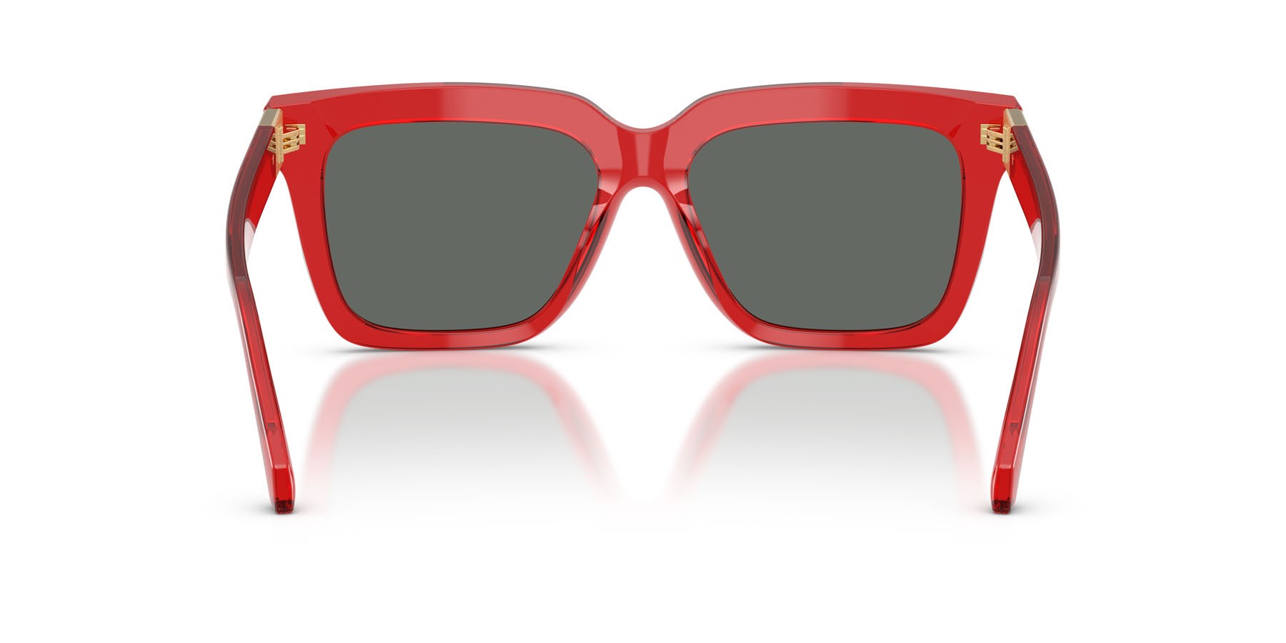 Occhiali da sole Versace VE 4498 (528087) colore rosso trasparente forma quadrato lenti grigio scuro