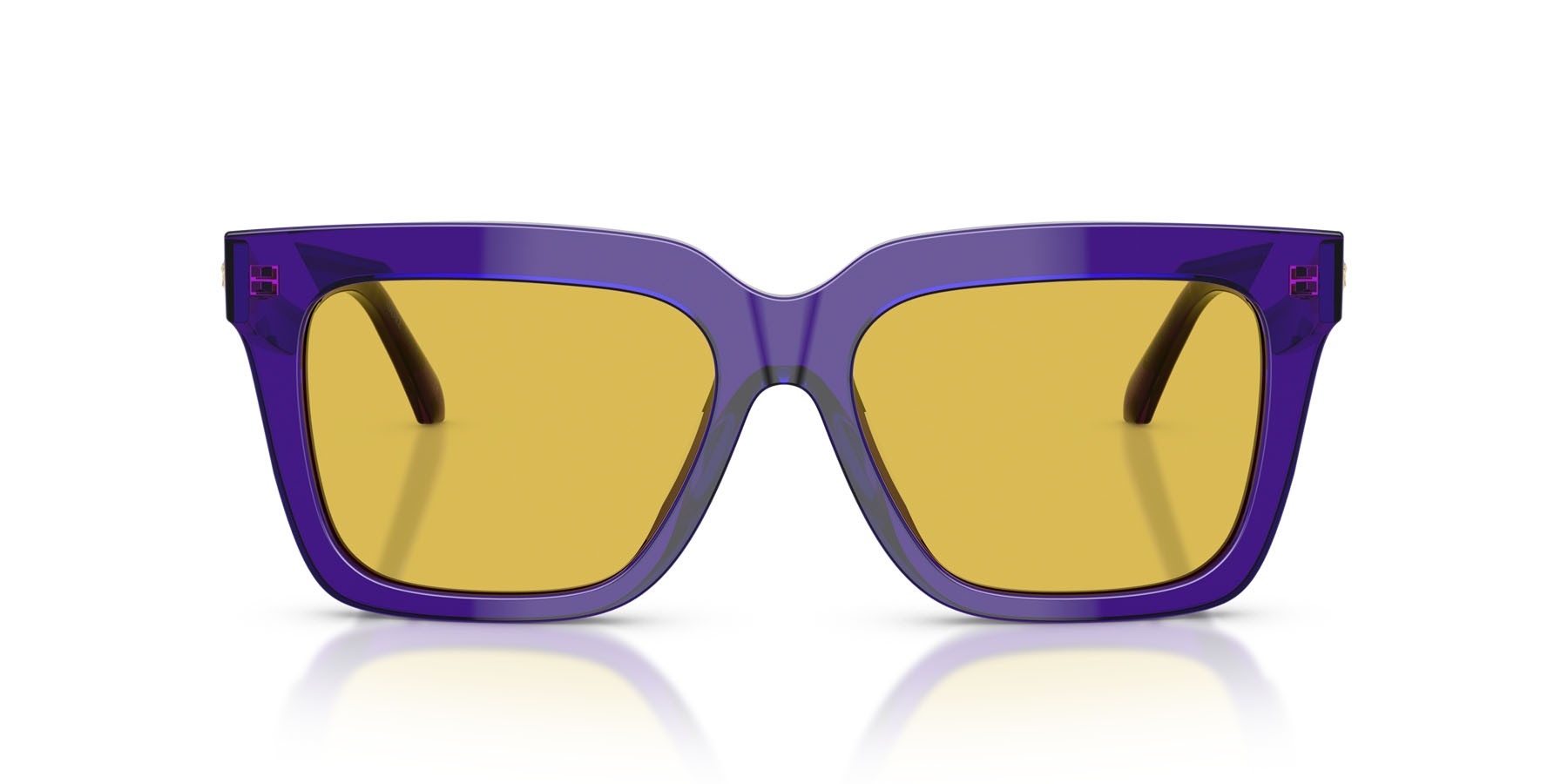 Occhiali da sole Versace VE 4498 (554585) colore violetto scuro trasparente forma quadrato lenti giallo