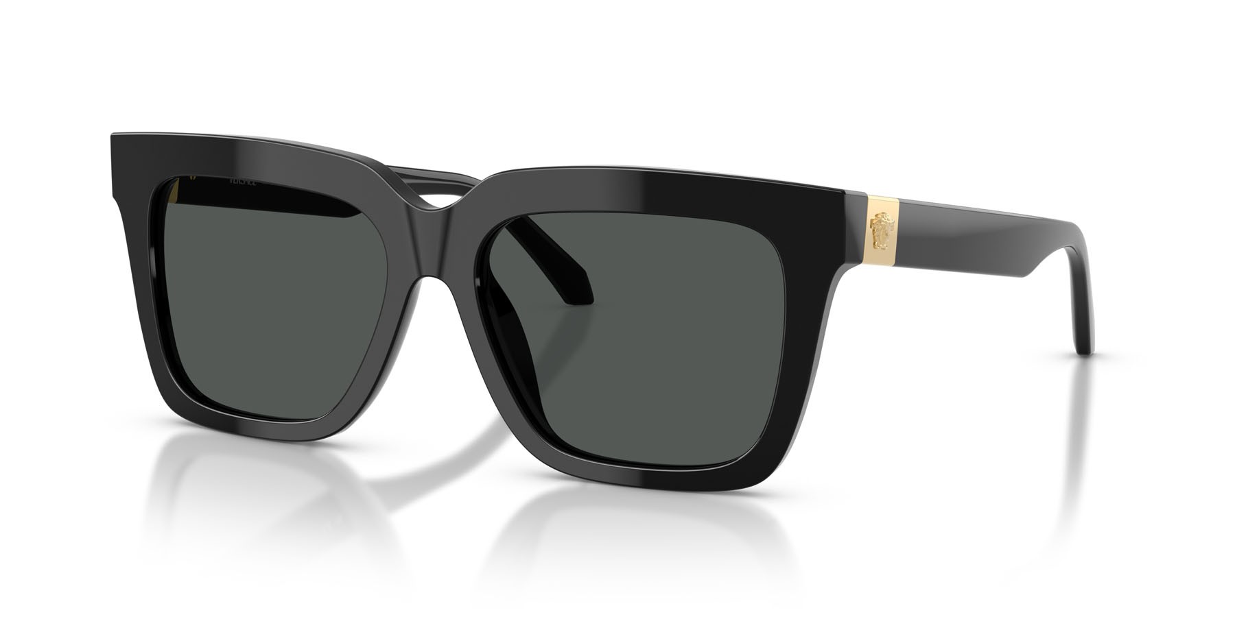 Occhiali da sole Versace VE 4498 (GB1/87) colore nero forma quadrato lenti grigio scuro