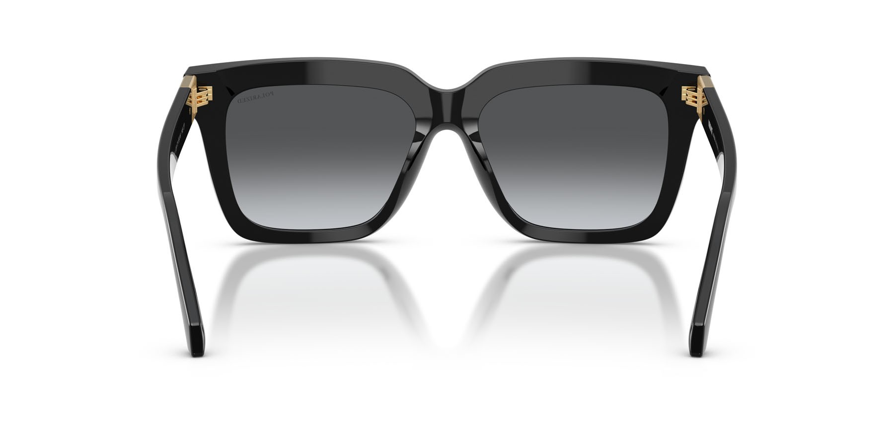 Occhiali da sole Versace VE 4498 (GB1/T3) colore nero forma quadrato lenti polarizzata grigio scuro sfumato