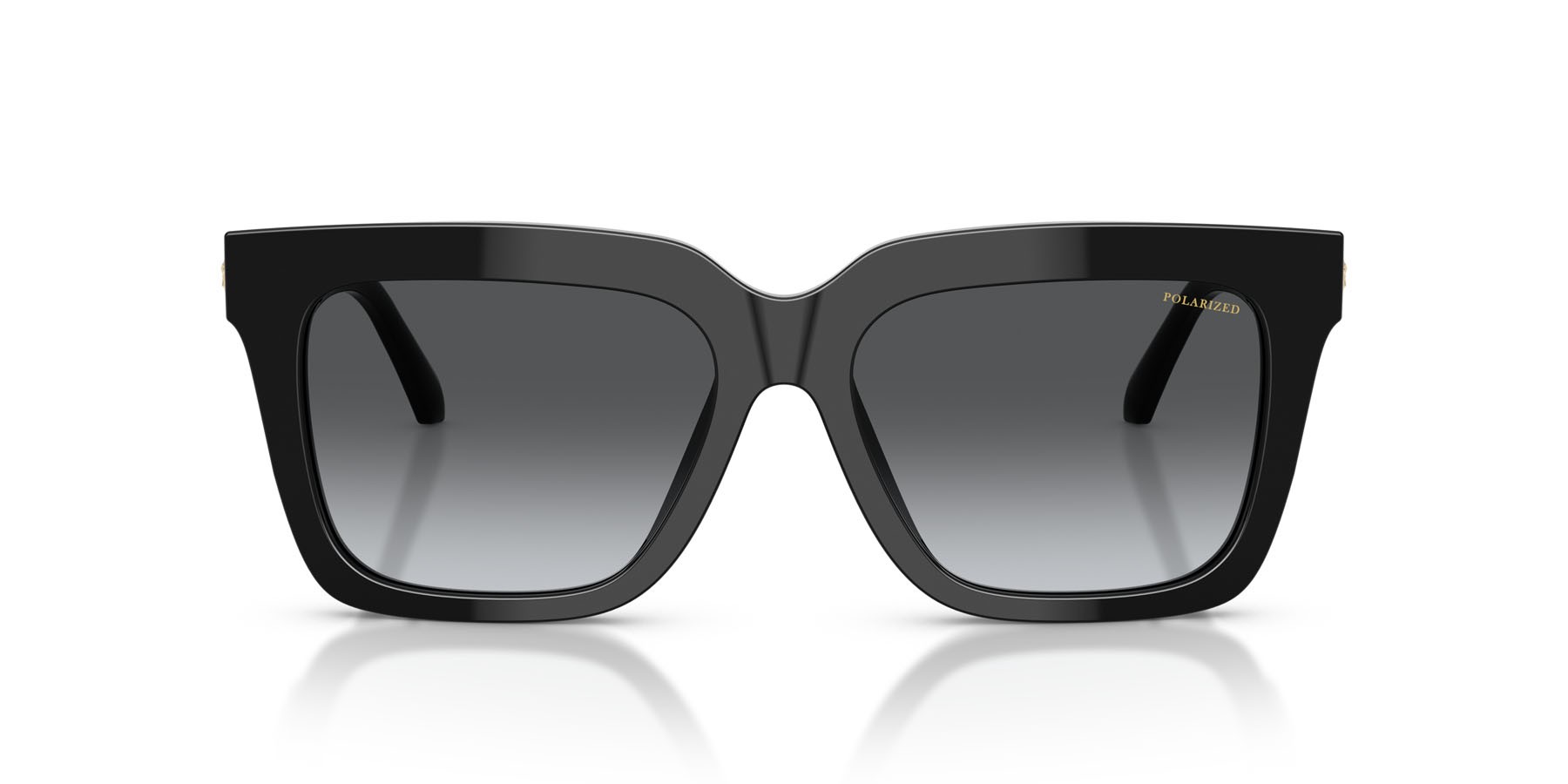 Occhiali da sole Versace VE 4498 (GB1/T3) colore nero forma quadrato lenti polarizzata grigio scuro sfumato
