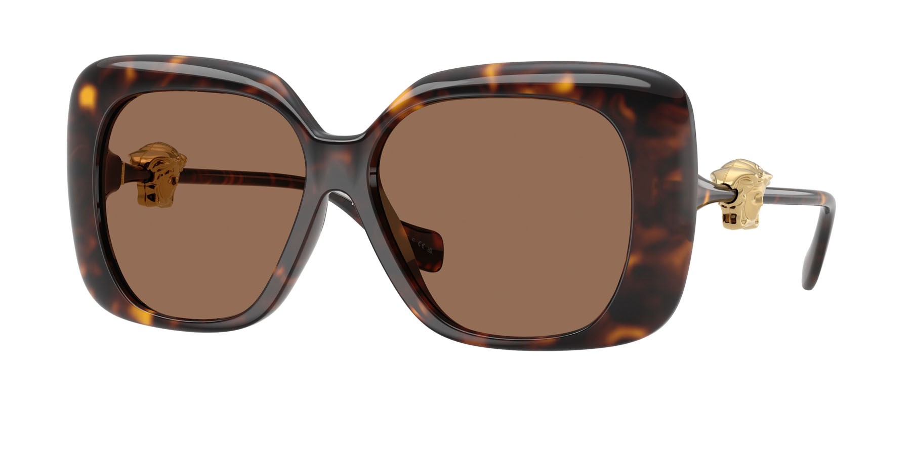 Occhiali da sole Versace VE 4499U (108/73) colore havana forma quadrato lenti marrone scuro