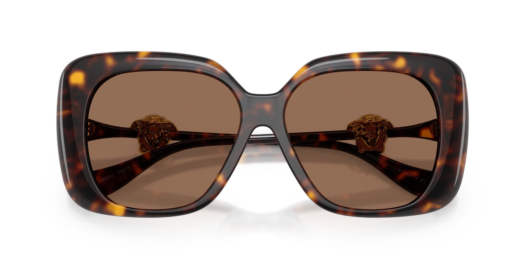 Occhiali da sole Versace VE 4499U (108/73) colore havana forma quadrato lenti marrone scuro