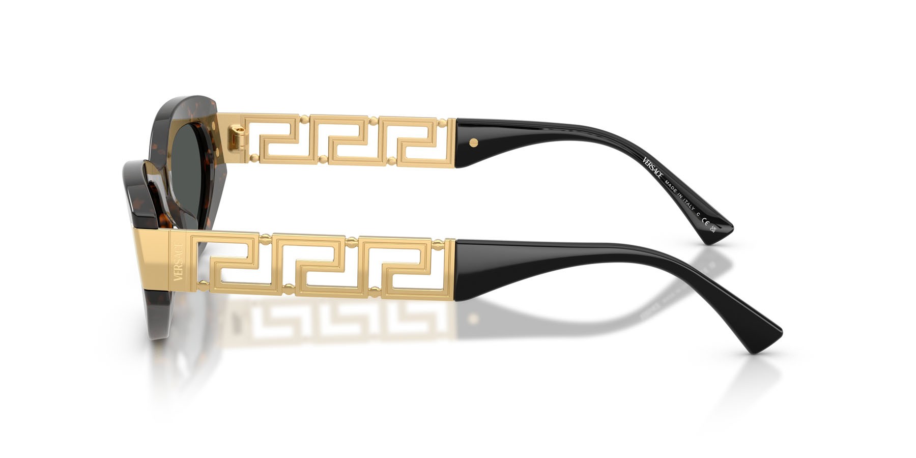 Occhiali da sole Versace VE 4501 (552887) colore tartarugato marrone forma cat eye lenti grigio scuro