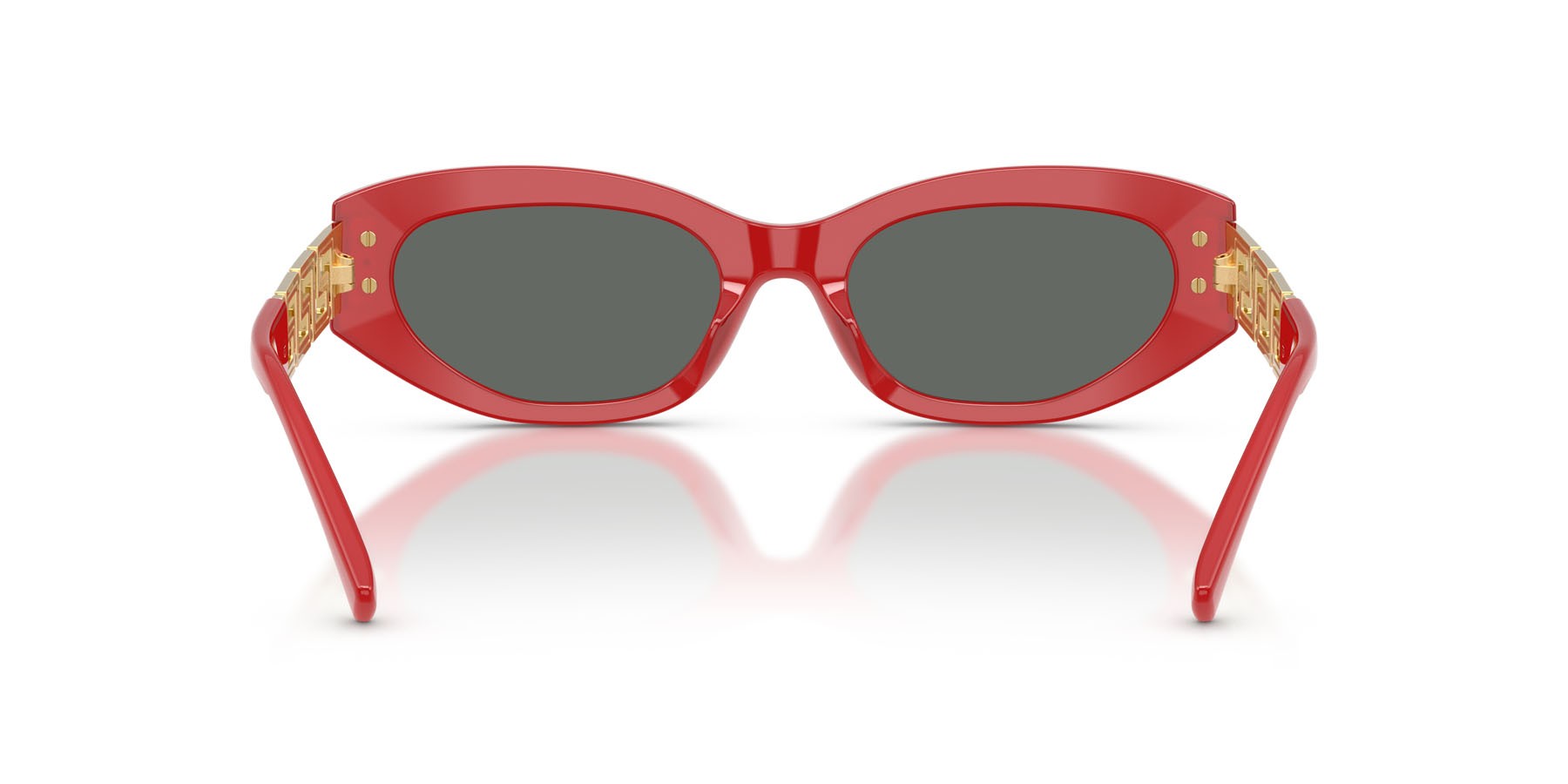 Occhiali da sole Versace VE 4501 (554287) colore rosso pieno forma cat eye lenti grigio scuro