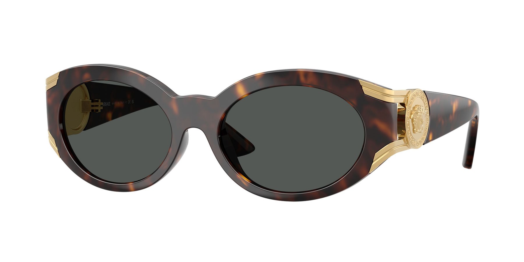 Occhiali da sole Versace VE 4503U (108/87) colore havana forma ovale lenti grigio scuro