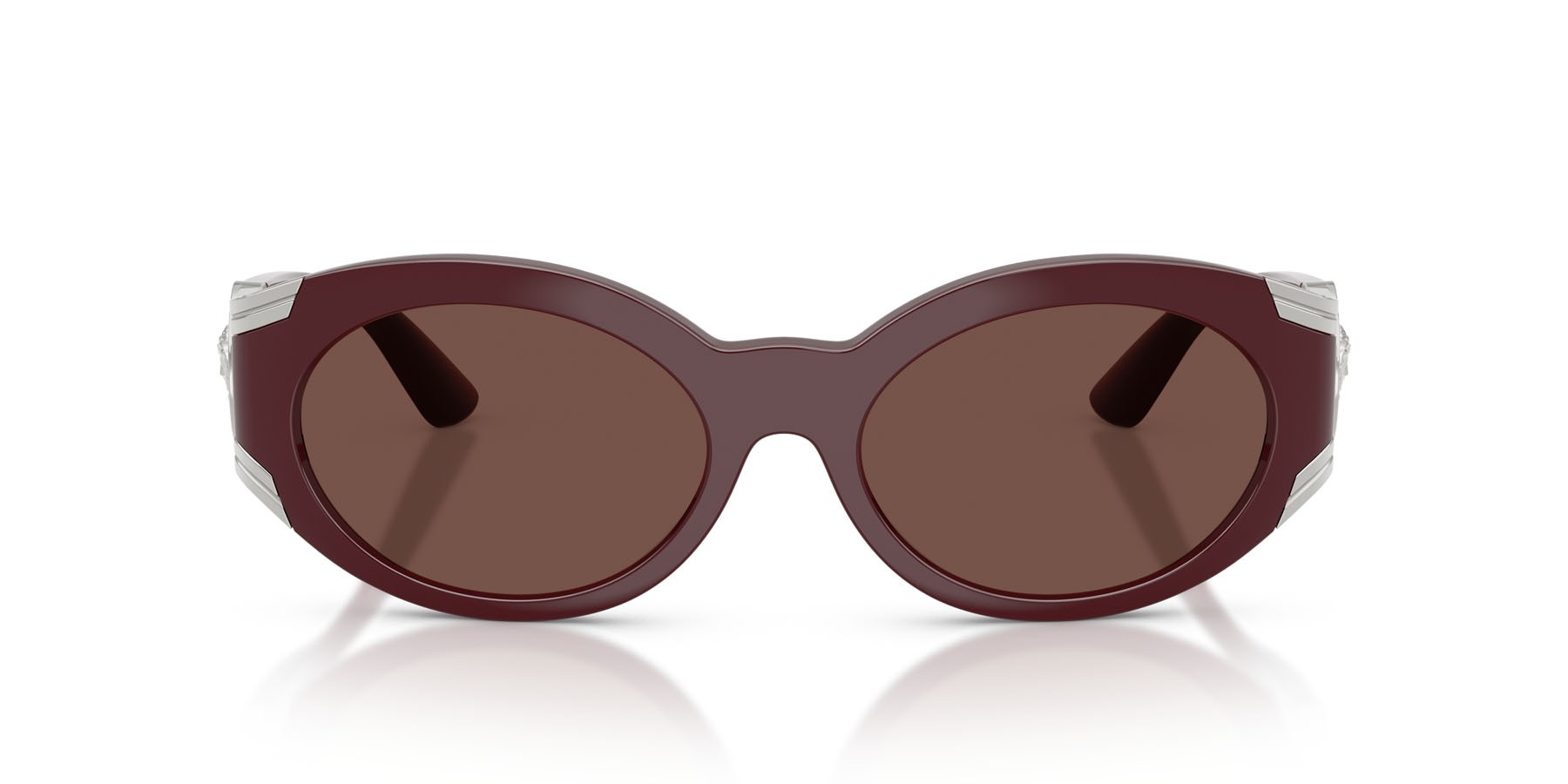 Occhiali da sole Versace VE 4503U (55348D) colore rosso scuro forma ovale lenti cioccolato nero