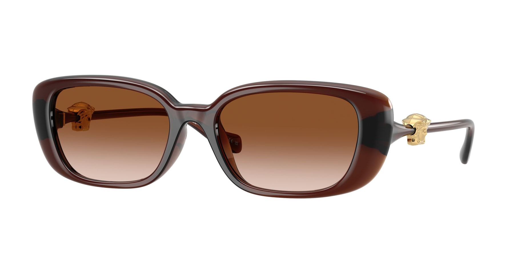 Occhiali da sole Versace VE 4504D (533213) colore marrone trasparente forma quadrato lenti marrone sfumato