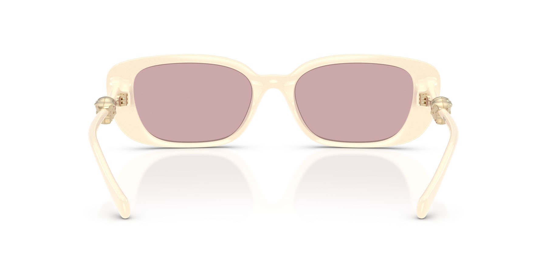Occhiali da sole Versace VE 4504D (55361T) colore avorio forma quadrato lenti rosa specchiato oro