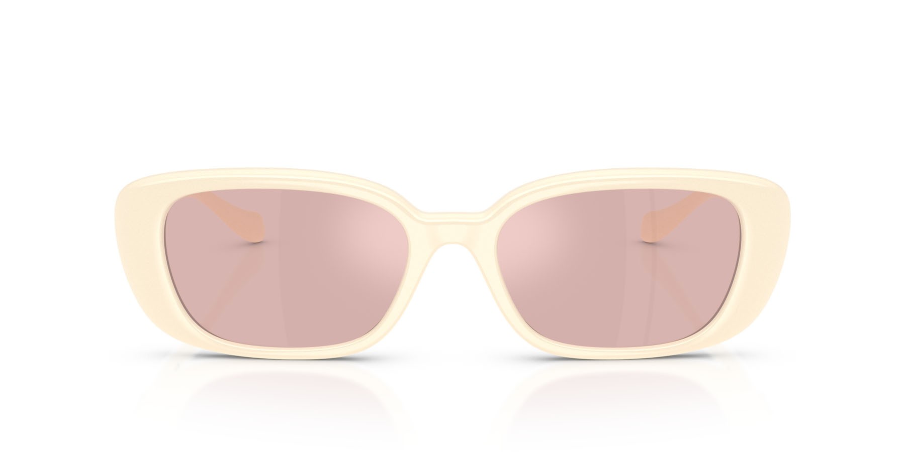 Occhiali da sole Versace VE 4504D (55361T) colore avorio forma quadrato lenti rosa specchiato oro