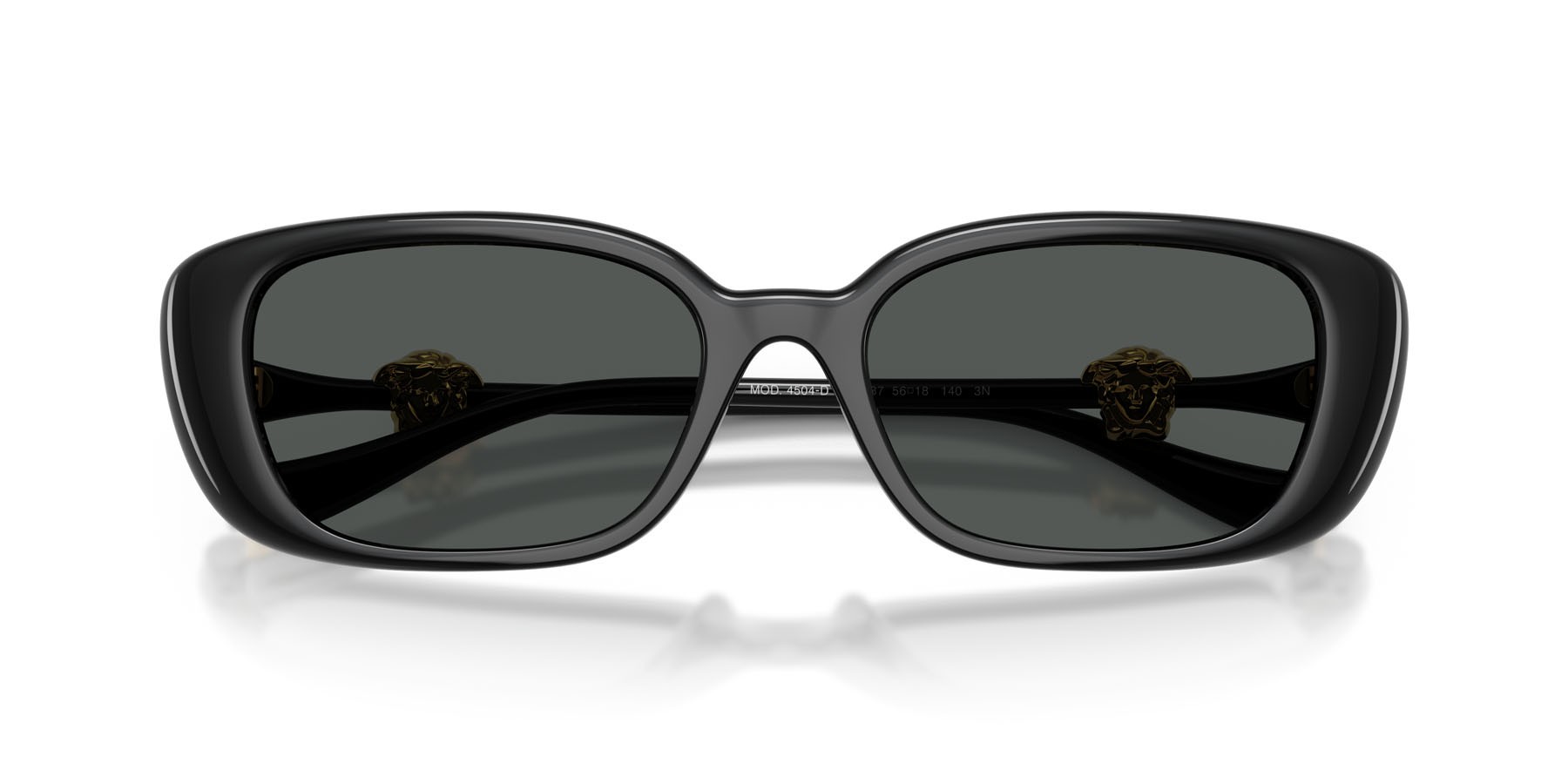 Occhiali da sole Versace VE 4504D (GB1/87) colore nero forma quadrato lenti grigio scuro
