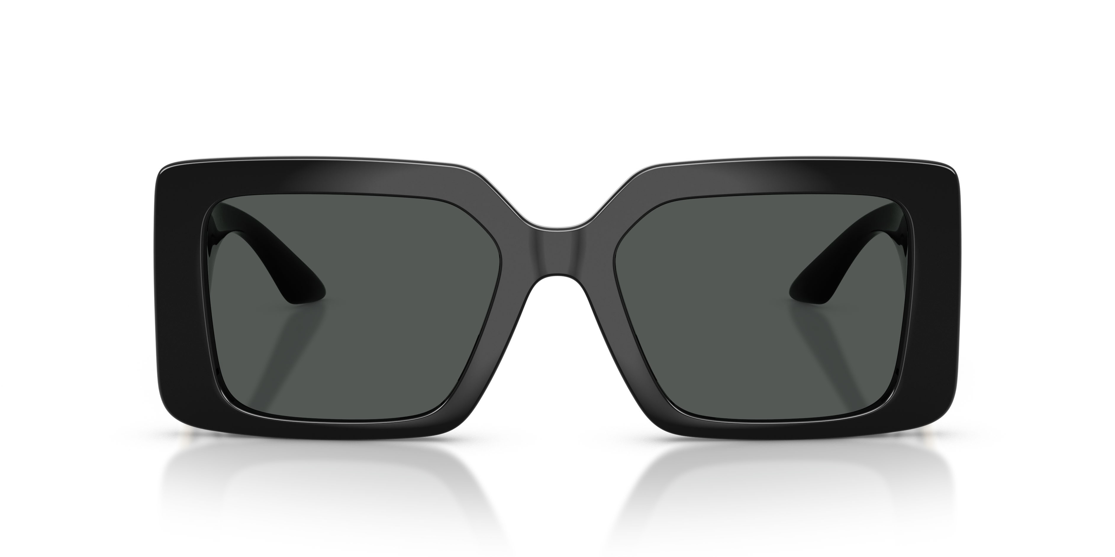 Occhiali da sole Versace VE 4505U (GB1/87) colore nero forma quadrato lenti grigio scuro
