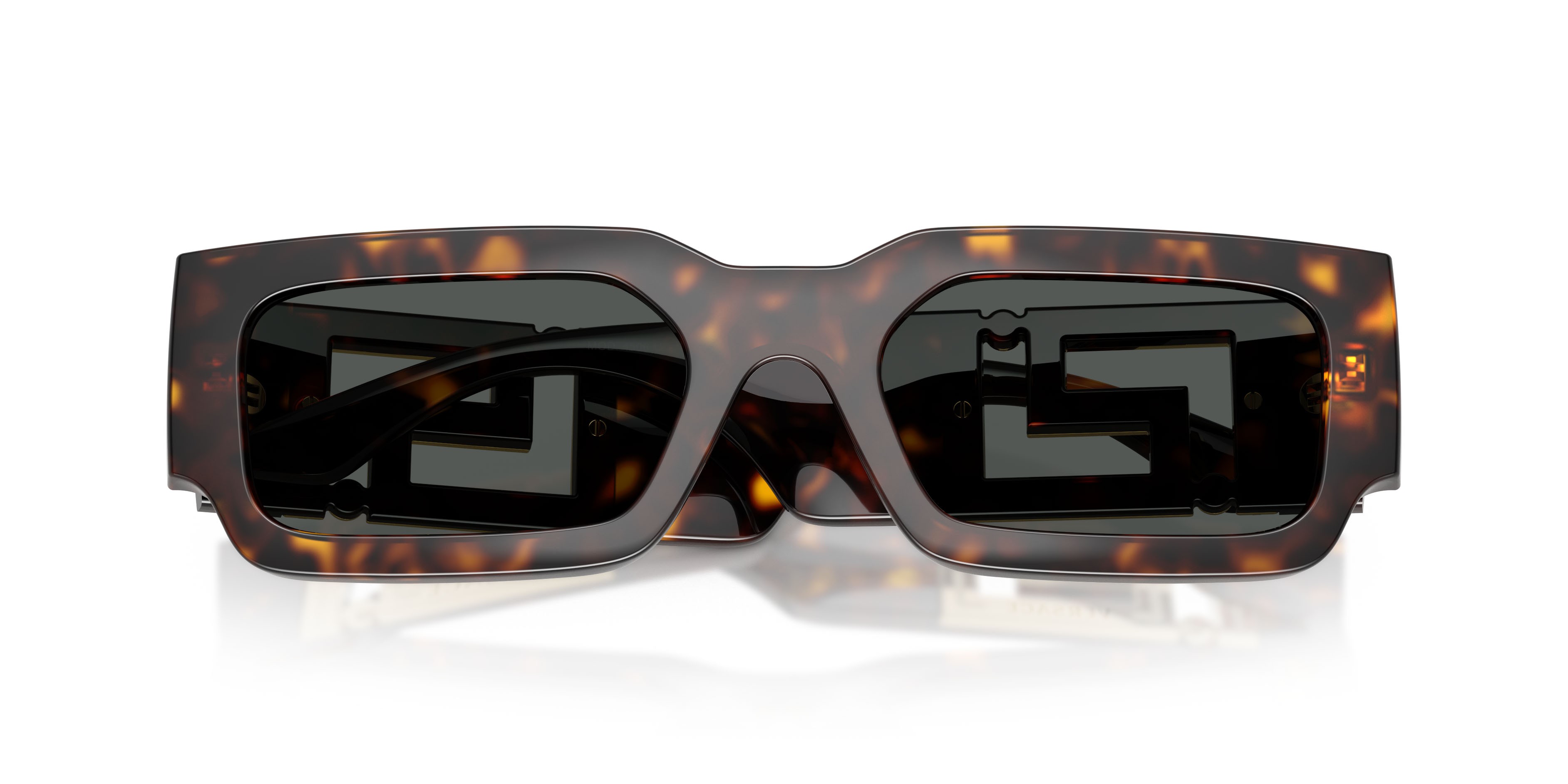 Occhiali da sole Versace VE 4506U (108/87) colore havana forma rettangolare lenti grigio scuro