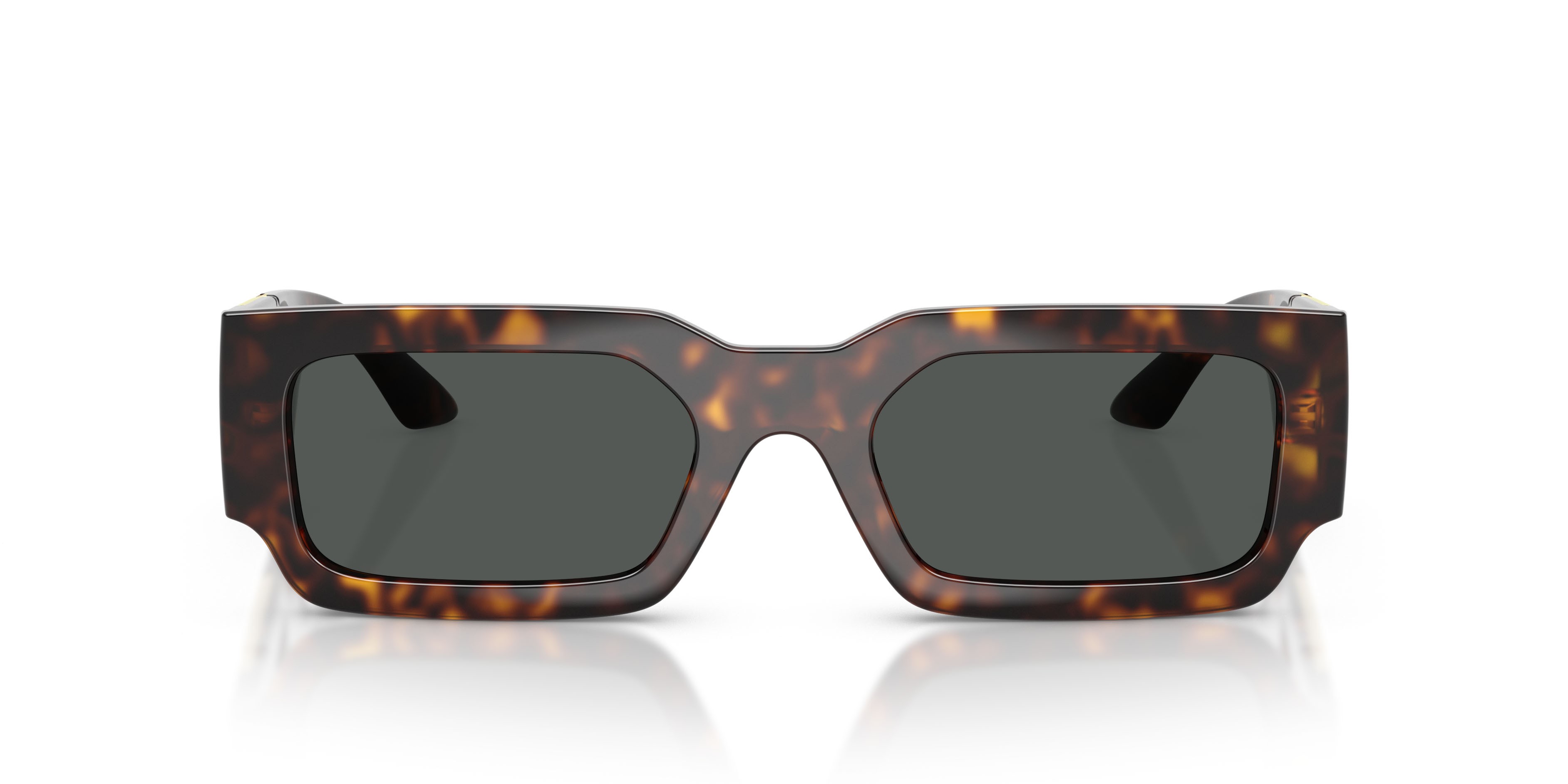 Occhiali da sole Versace VE 4506U (108/87) colore havana forma rettangolare lenti grigio scuro