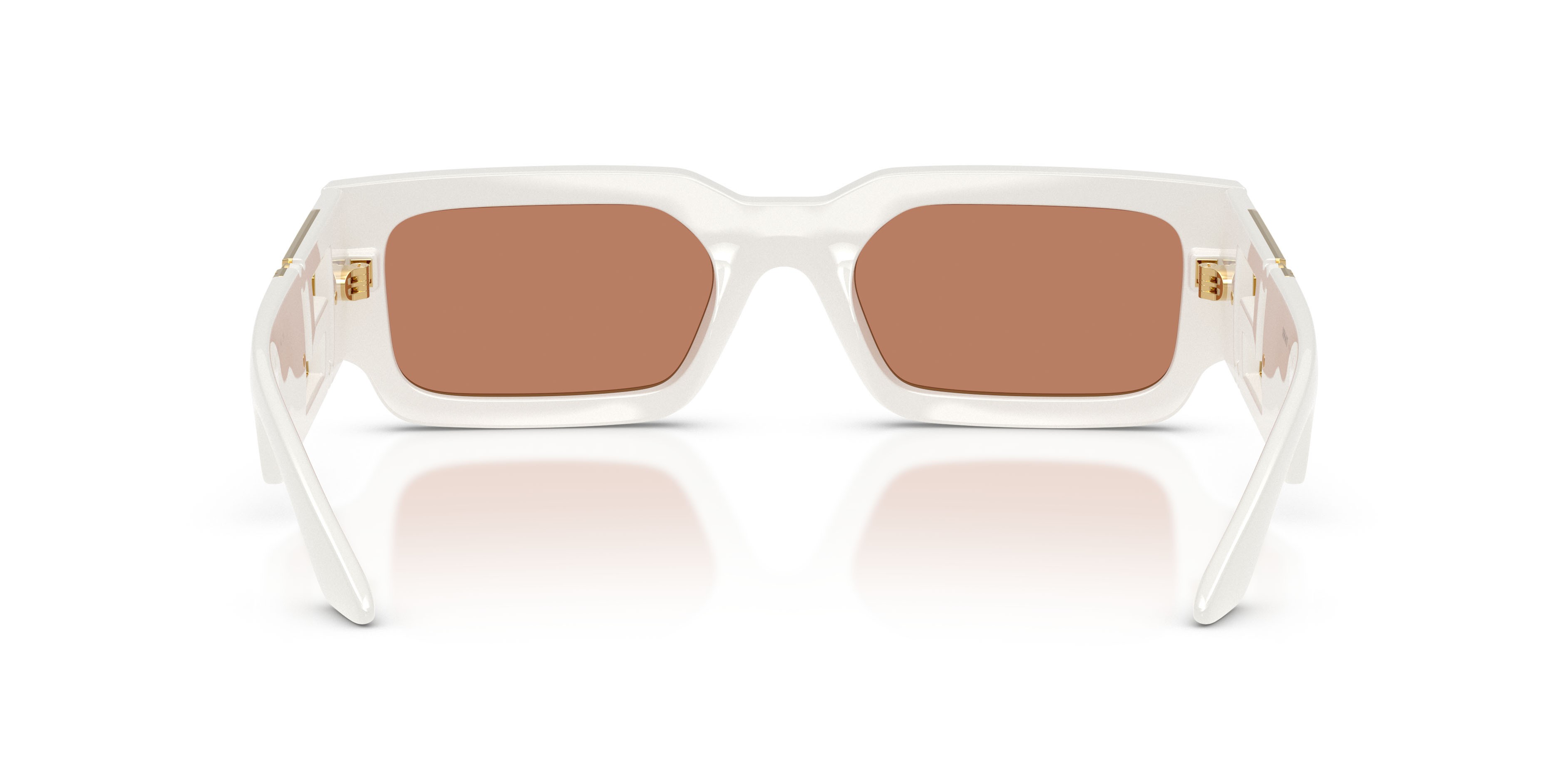 Occhiali da sole Versace VE 4506U (554473) colore bianco talco forma rettangolare lenti marrone