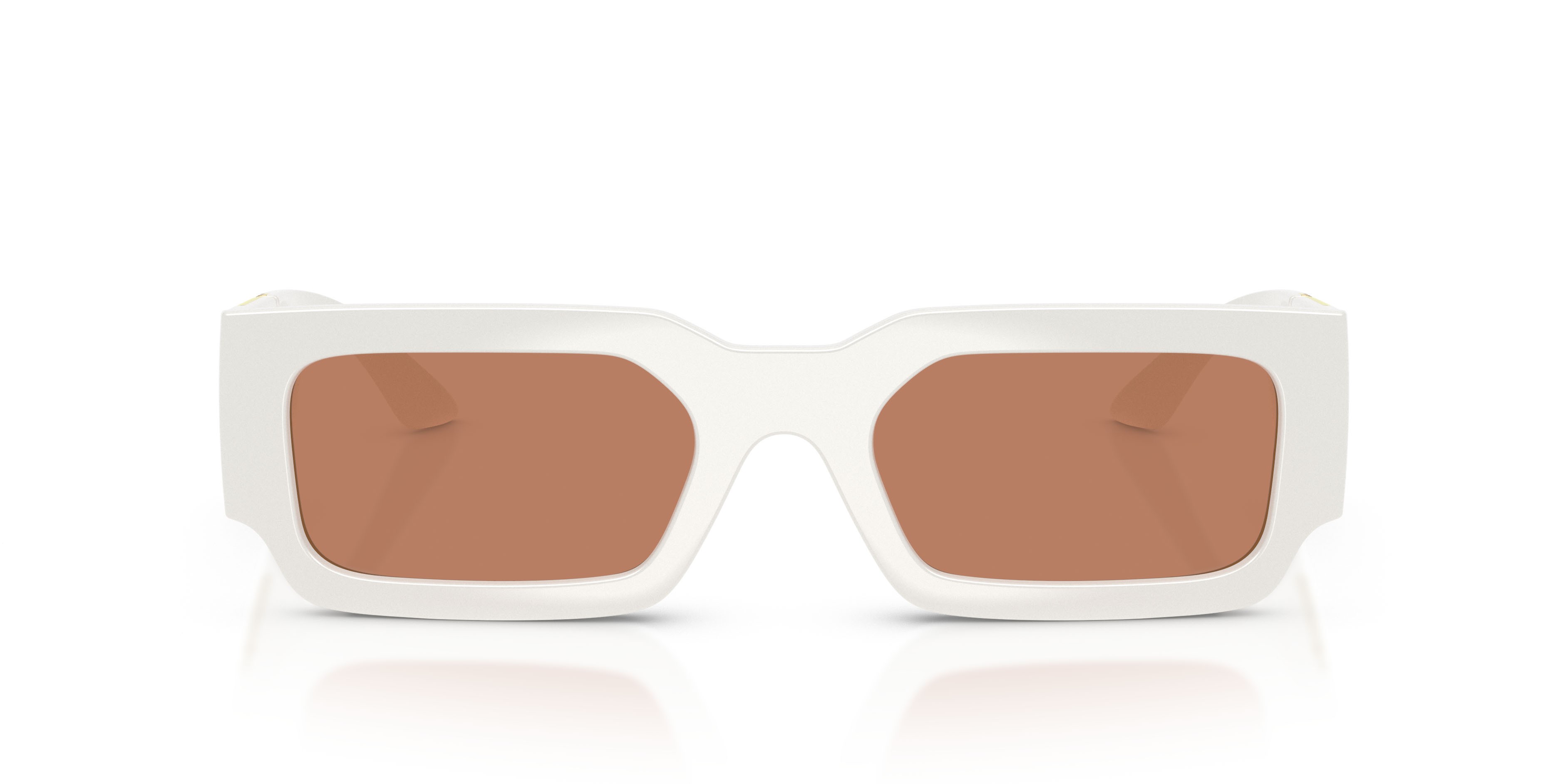 Occhiali da sole Versace VE 4506U (554473) colore bianco talco forma rettangolare lenti marrone
