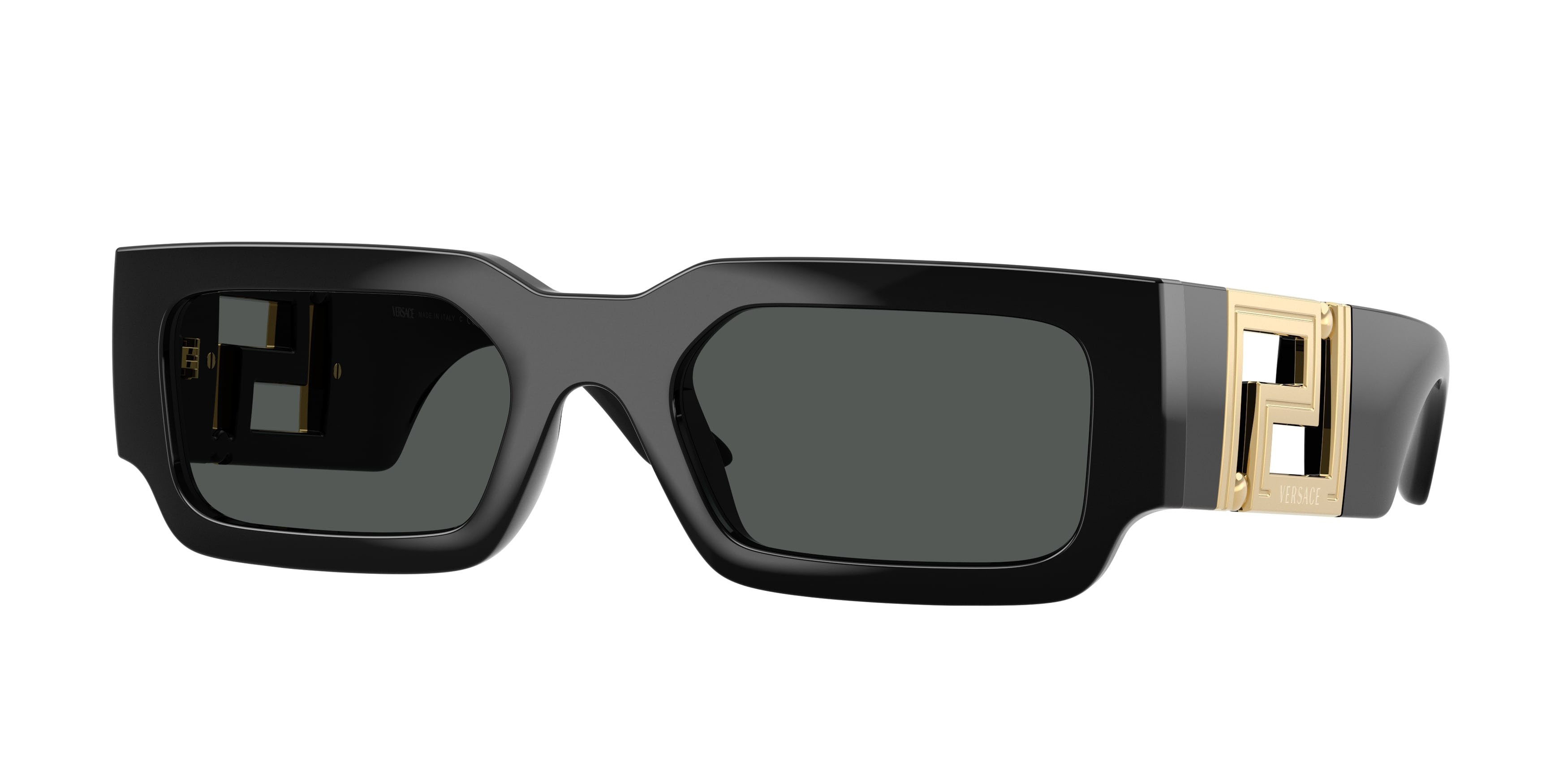 Sunglasses Versace VE 4506U (GB1/87) color nero shape rectangle lenses grigio scuro