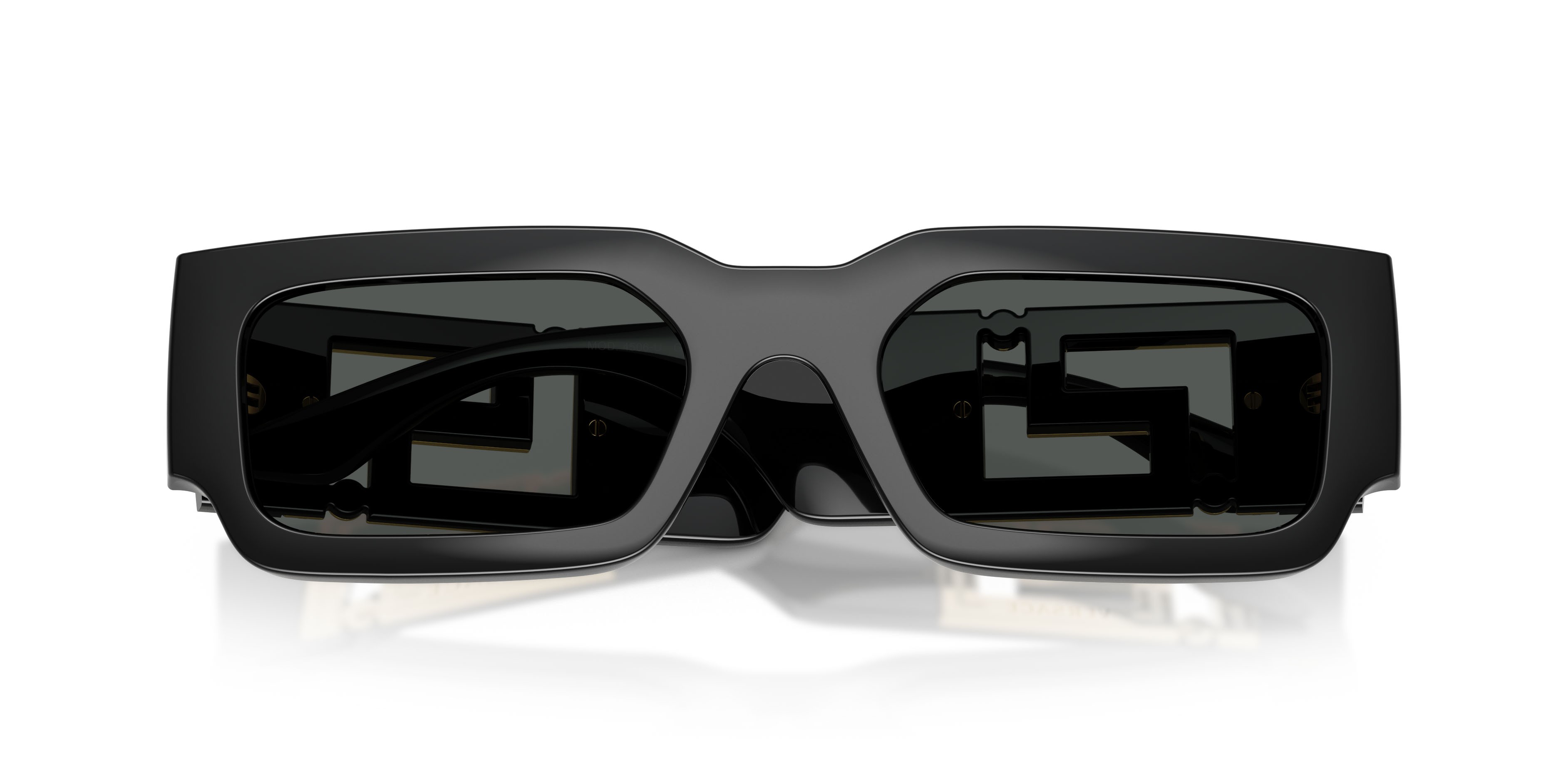 Sunglasses Versace VE 4506U (GB1/87) color nero shape rectangle lenses grigio scuro