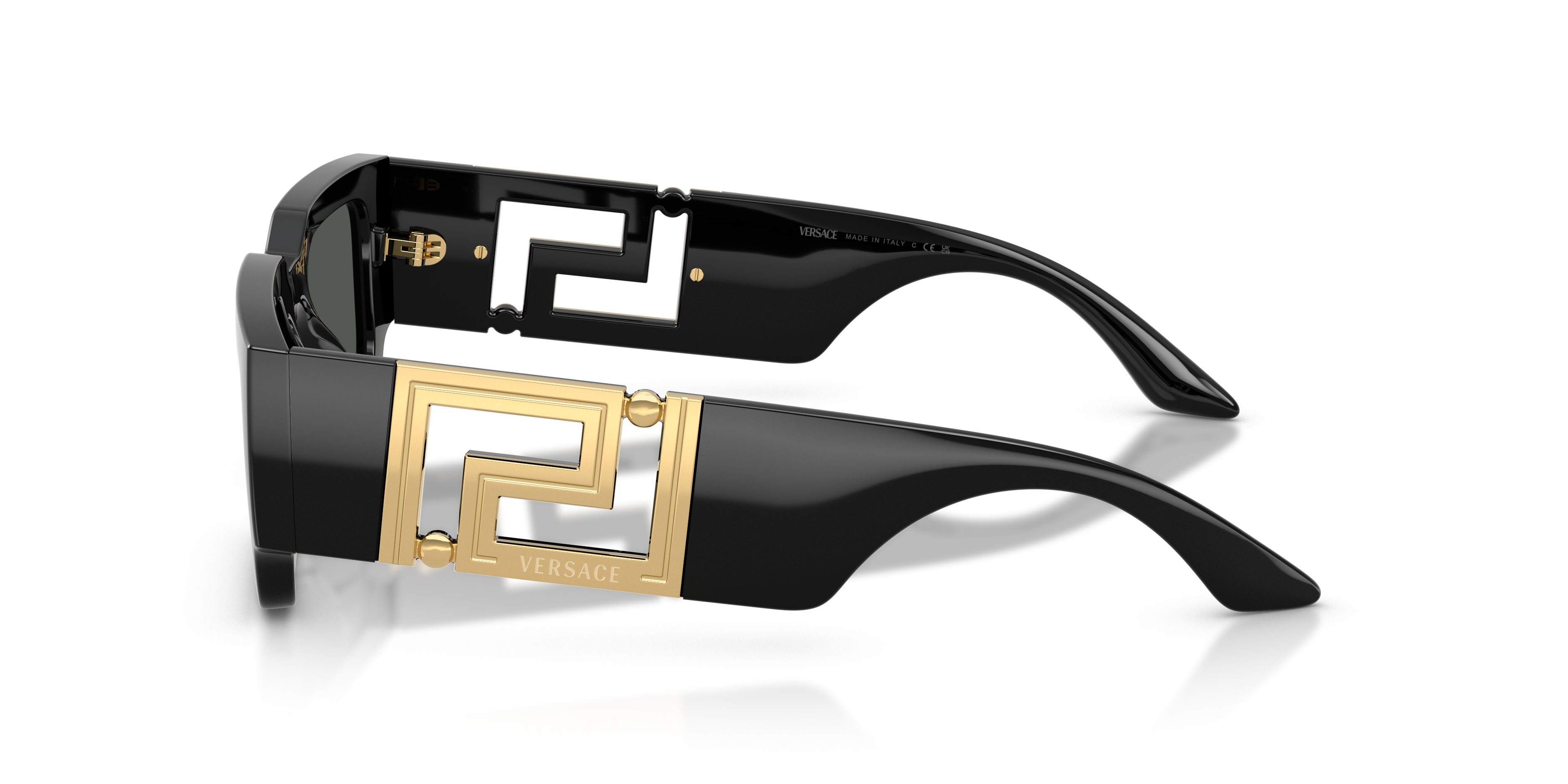 Sunglasses Versace VE 4506U (GB1/87) color nero shape rectangle lenses grigio scuro