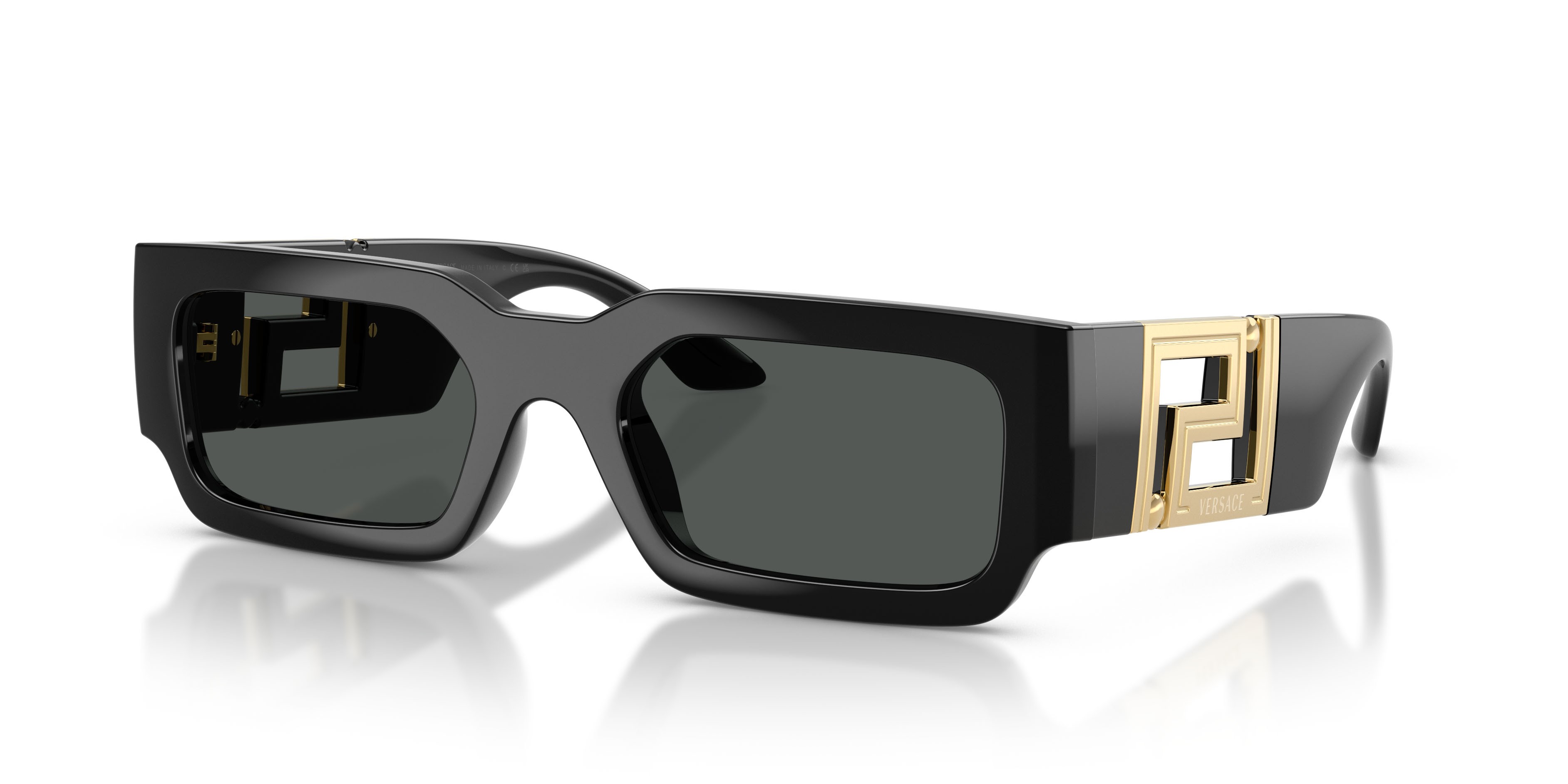 Sunglasses Versace VE 4506U (GB1/87) color nero shape rectangle lenses grigio scuro