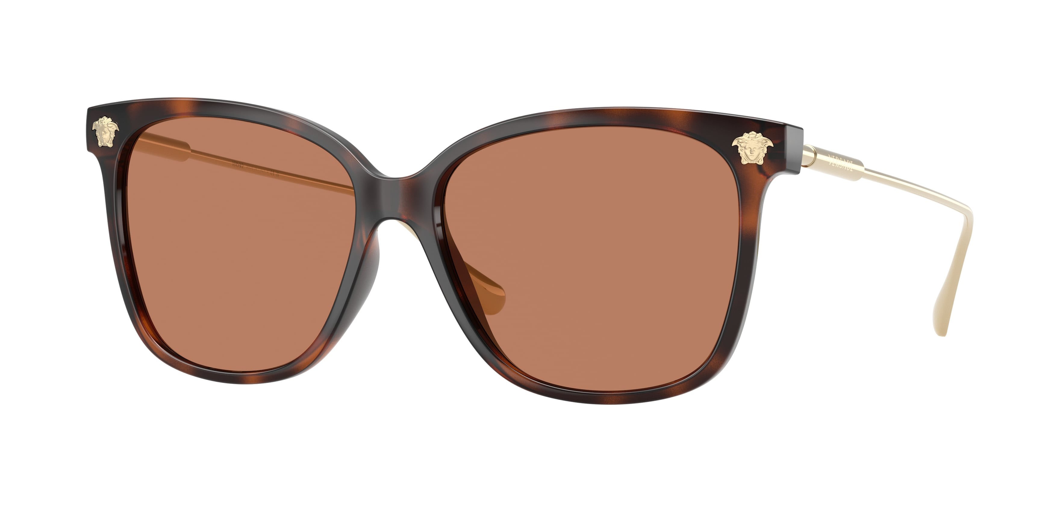 Occhiali da sole Versace VE 4507U (108/73) colore havana forma quadrato lenti marrone