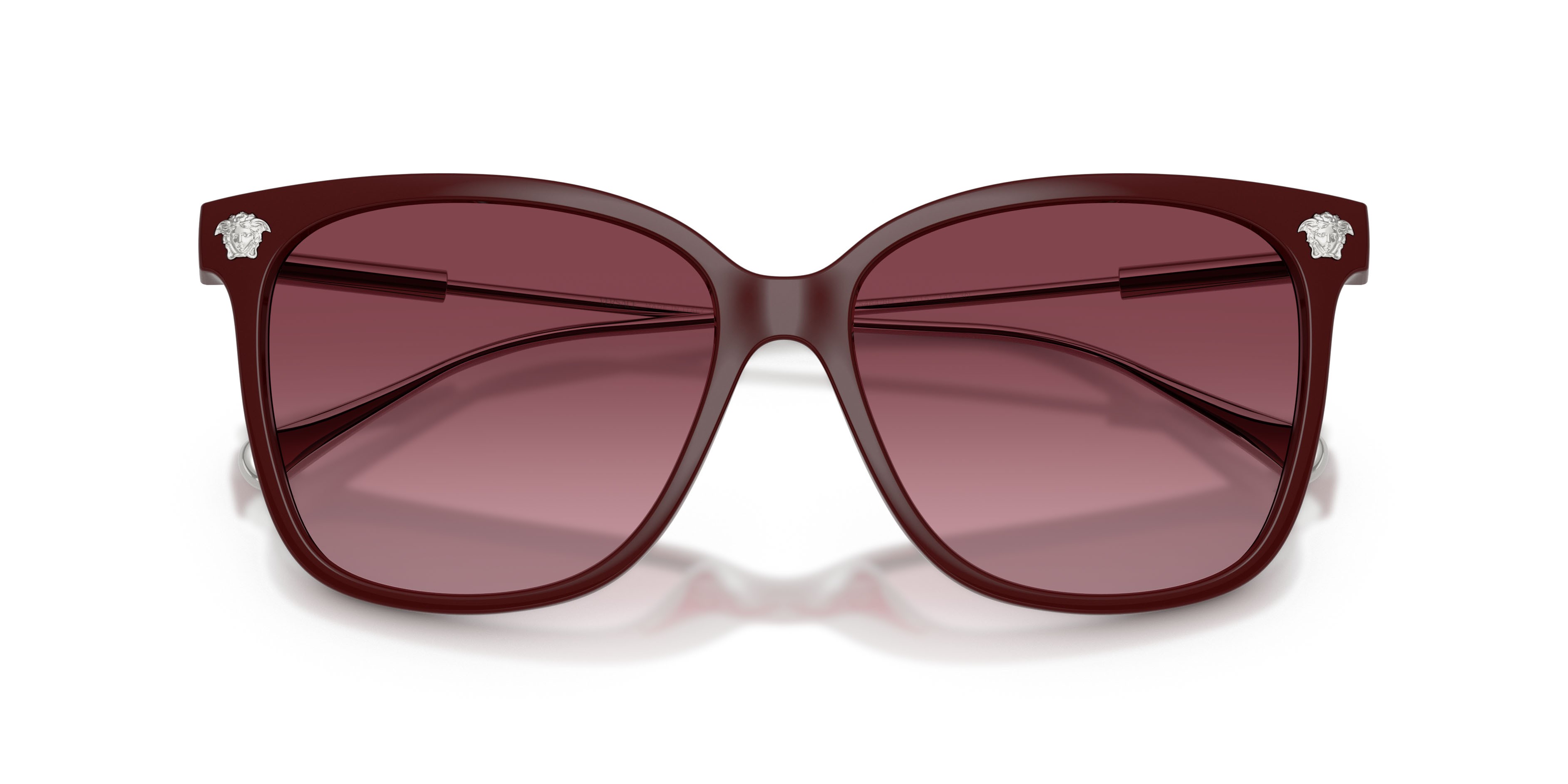 Occhiali da sole Versace VE 4507U (54648H) colore bordeaux forma quadrato lenti rosa sfumato viola scuro