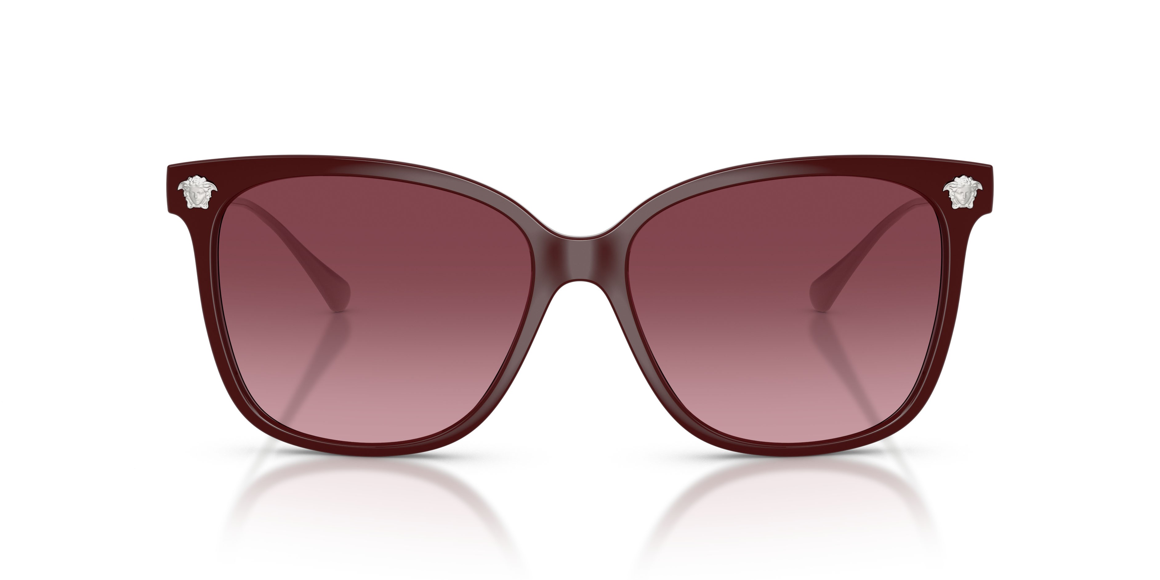 Occhiali da sole Versace VE 4507U (54648H) colore bordeaux forma quadrato lenti rosa sfumato viola scuro