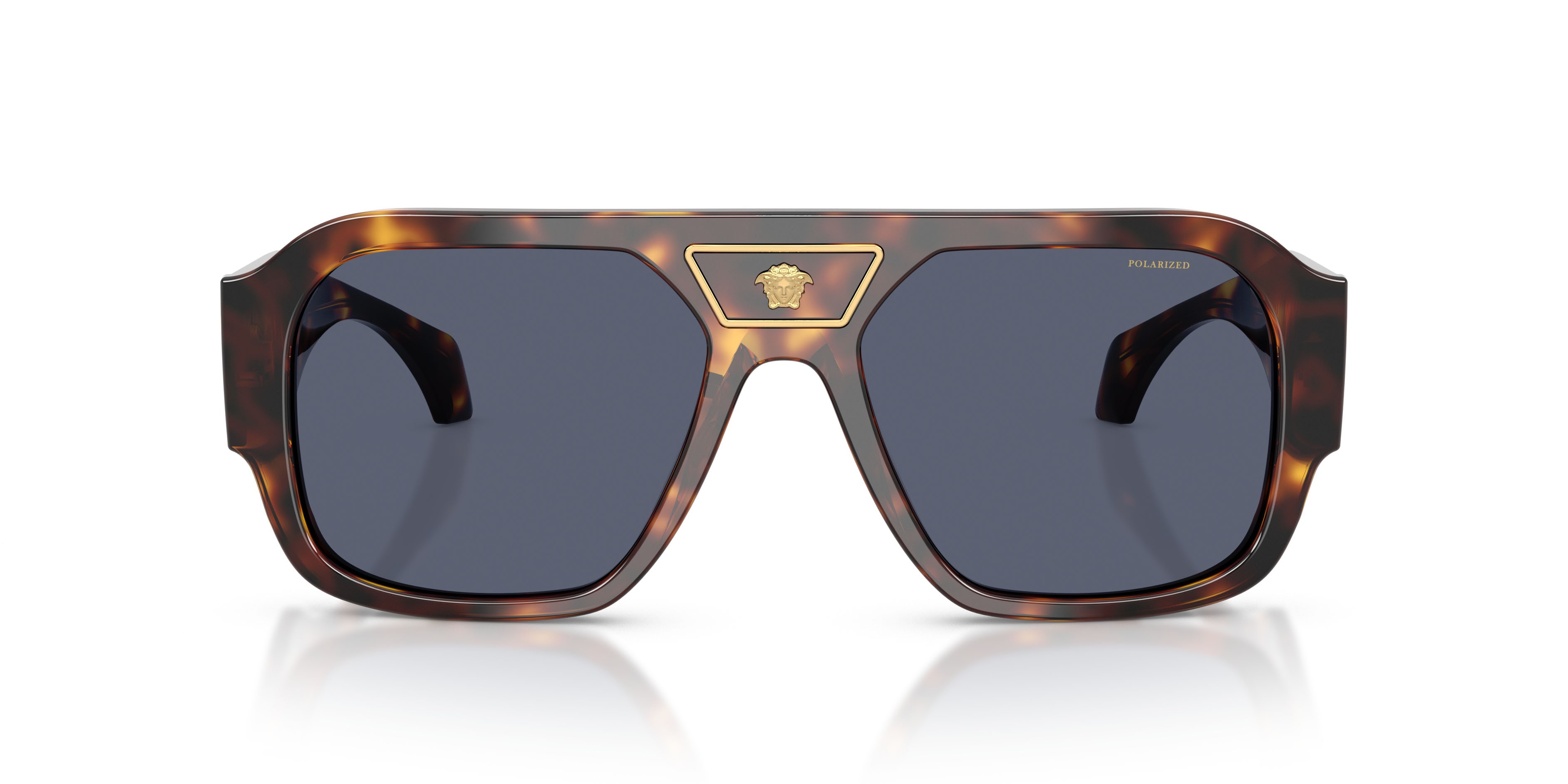 Occhiali da sole Versace VE 4508U (55372V) colore havana forma quadrato lenti polarizzata blu scuro