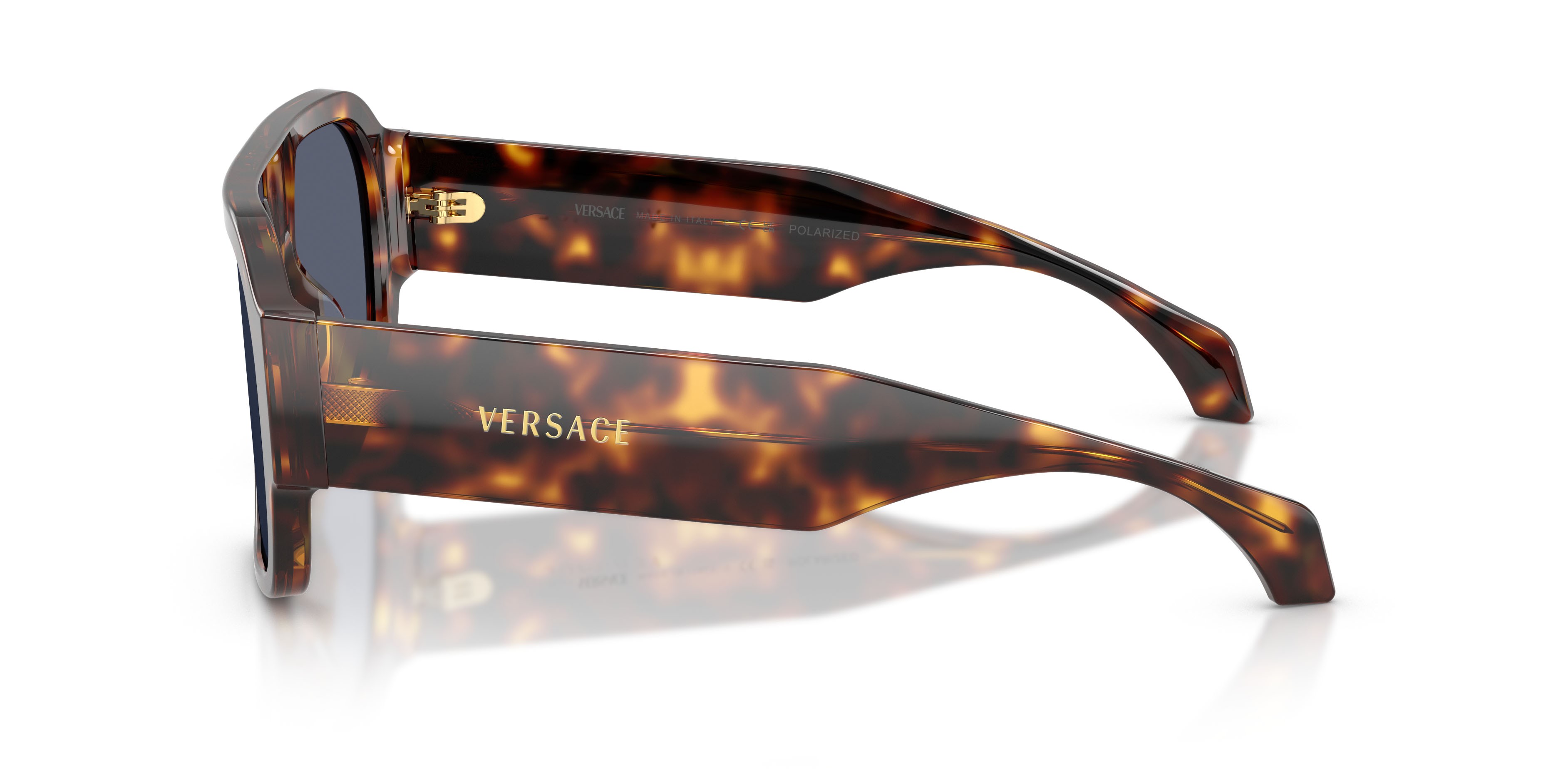 Occhiali da sole Versace VE 4508U (55372V) colore havana forma quadrato lenti polarizzata blu scuro