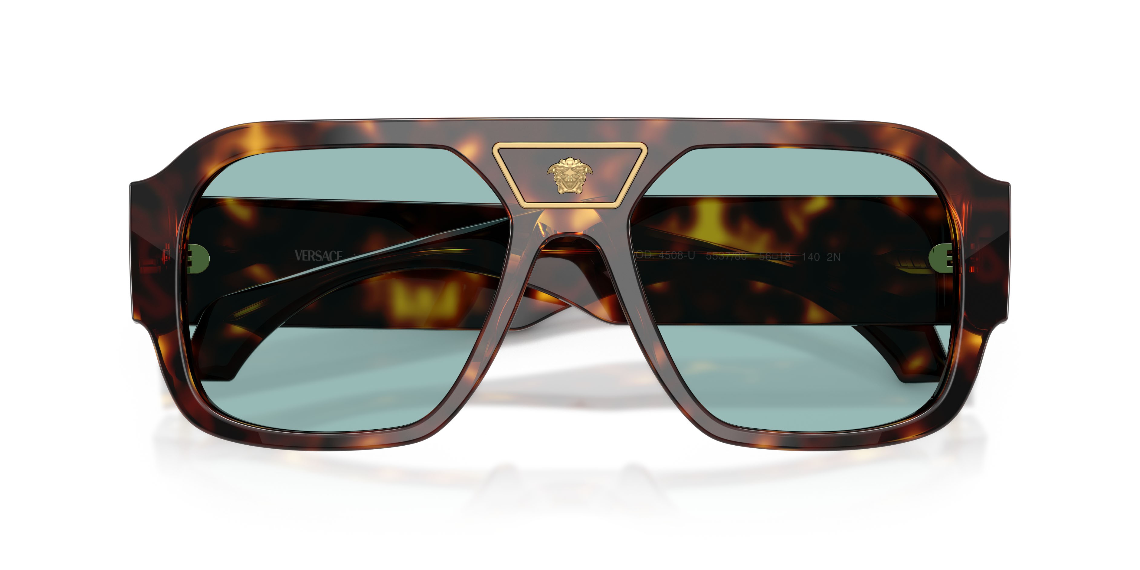 Occhiali da sole Versace VE 4508U (553780) colore havana forma quadrato lenti blu