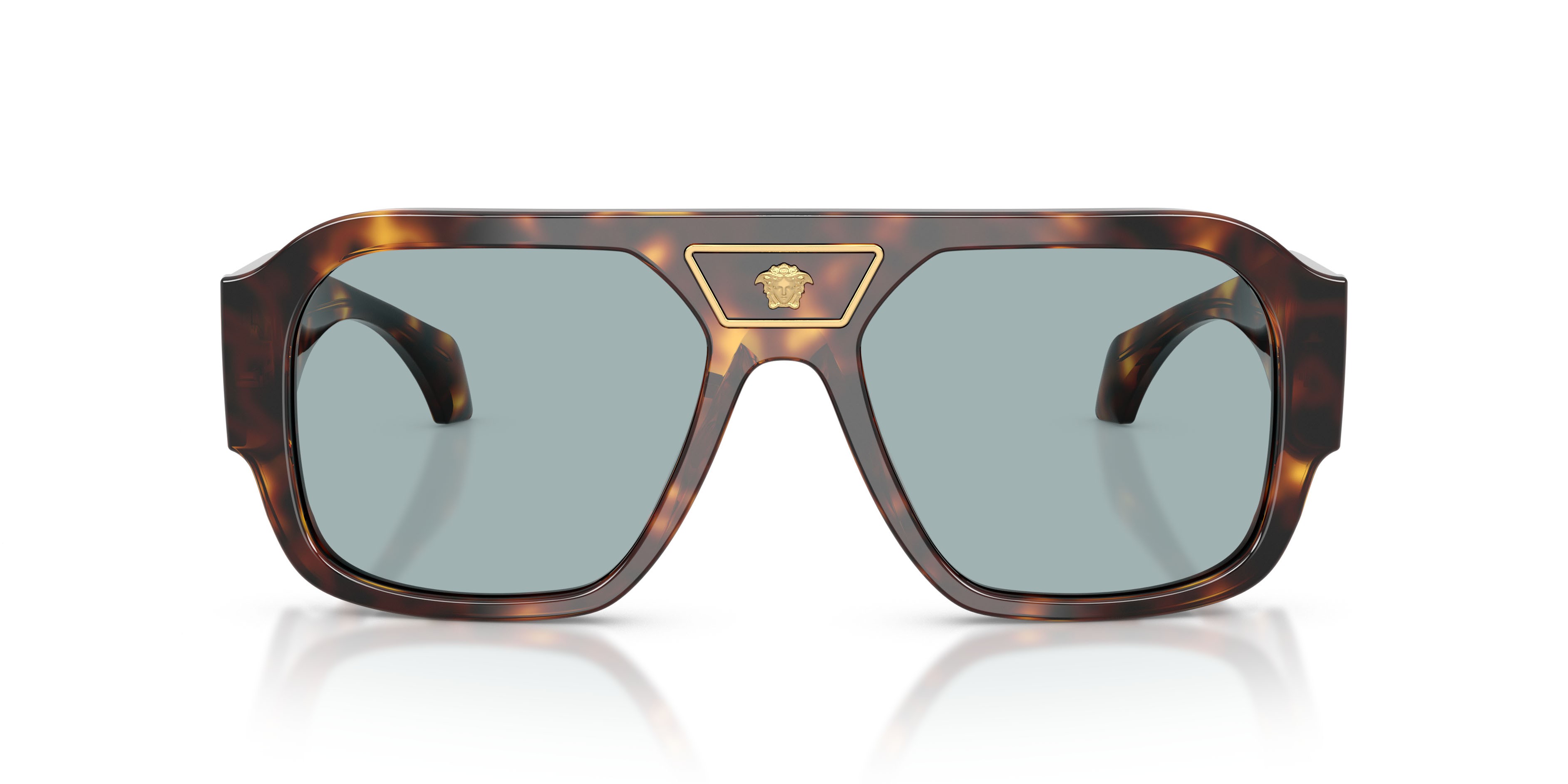 Occhiali da sole Versace VE 4508U (553780) colore havana forma quadrato lenti blu