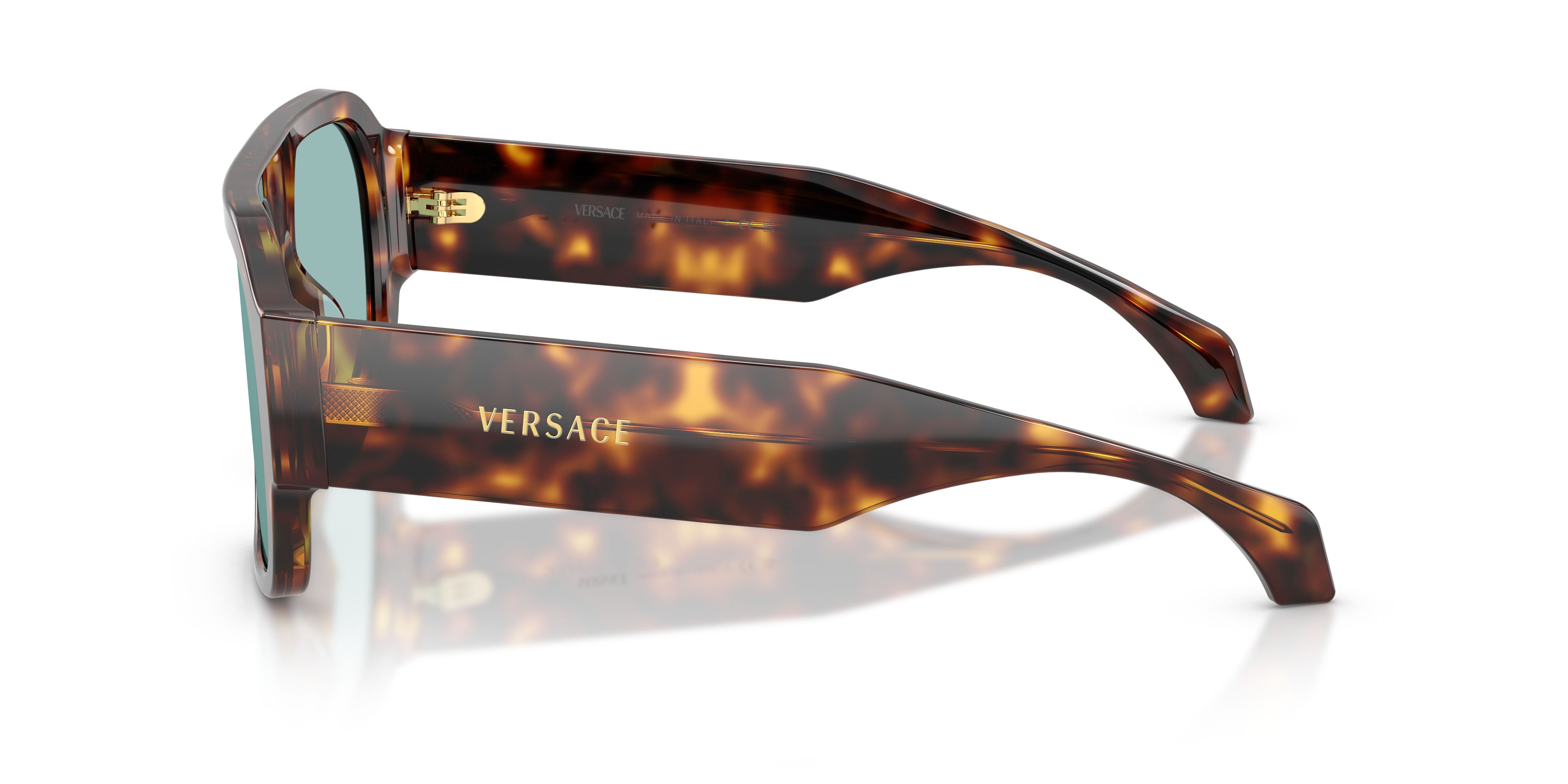 Occhiali da sole Versace VE 4508U (553780) colore havana forma quadrato lenti blu